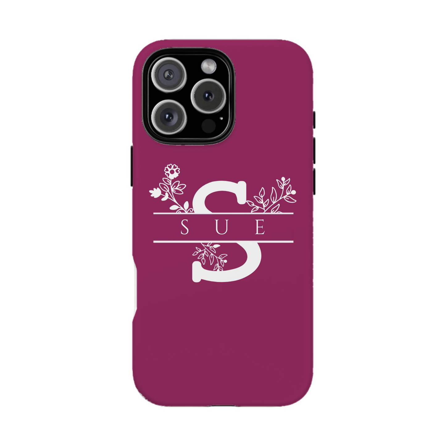 iphone case Berry Burst Floral Name & Initial