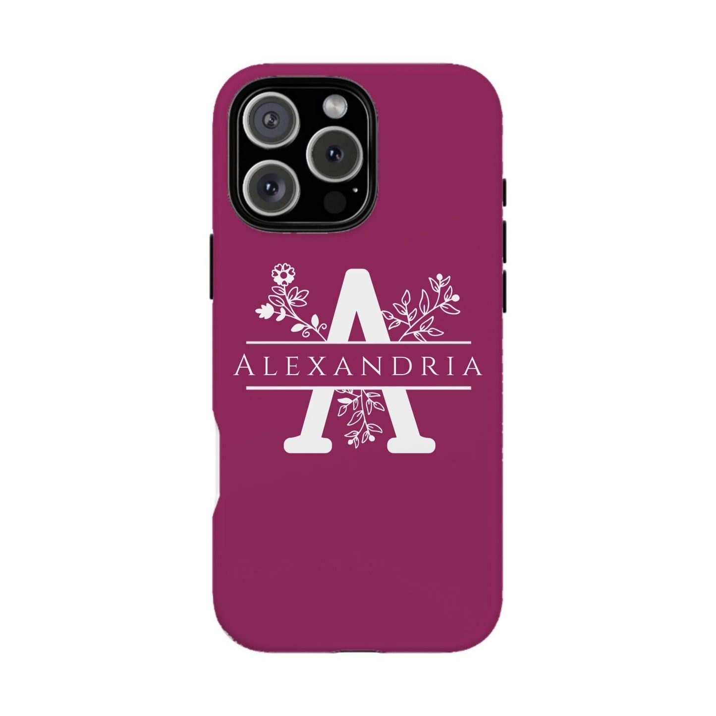 iphone case Berry Burst Floral Name & Initial