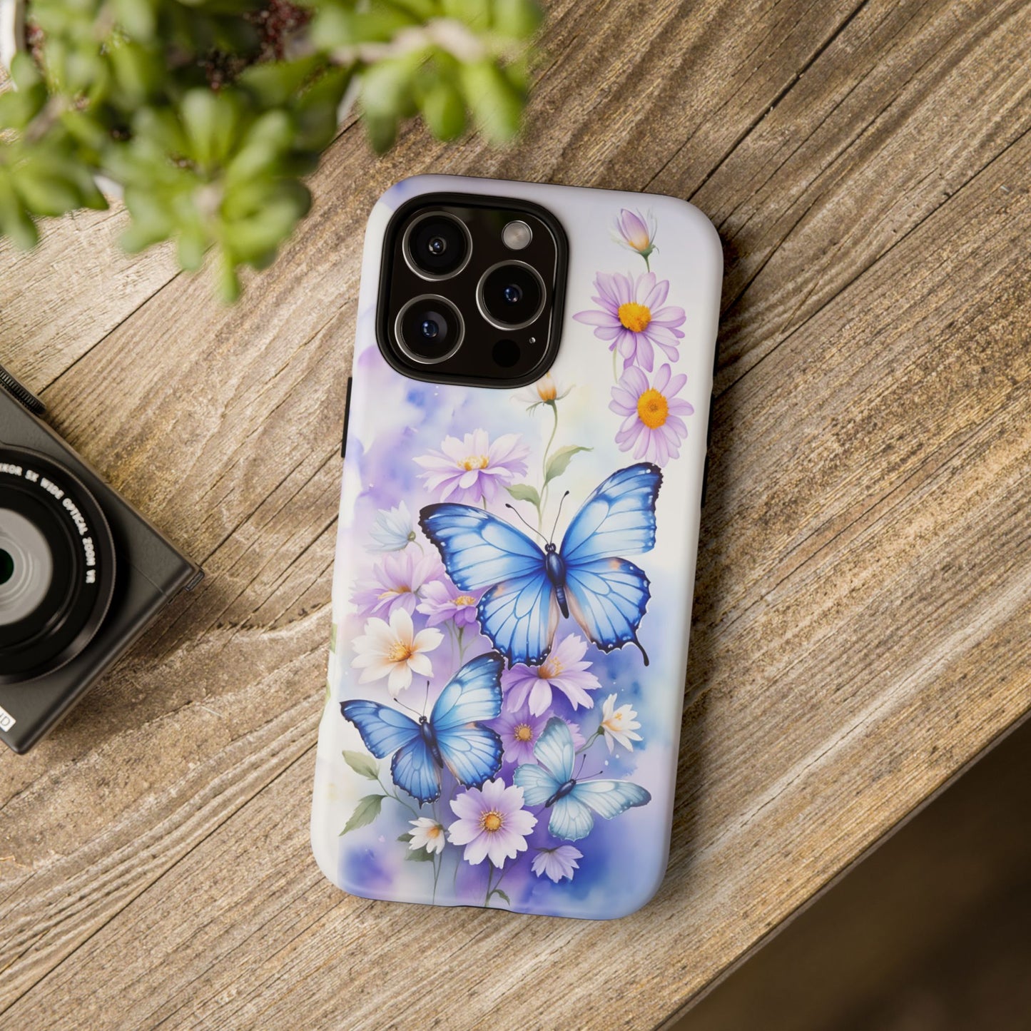 iphone case Blue Butterfly Garden