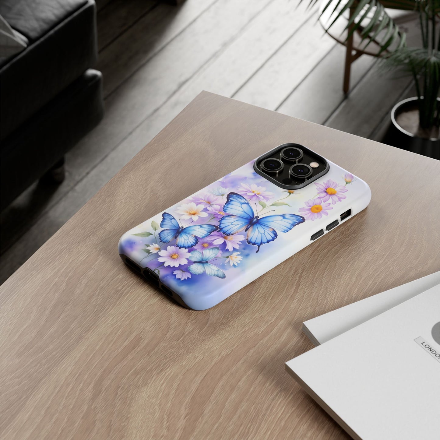 iphone case Blue Butterfly Garden