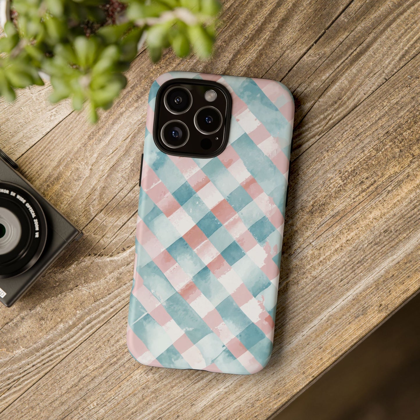iphone case Blush Aqua Gingham