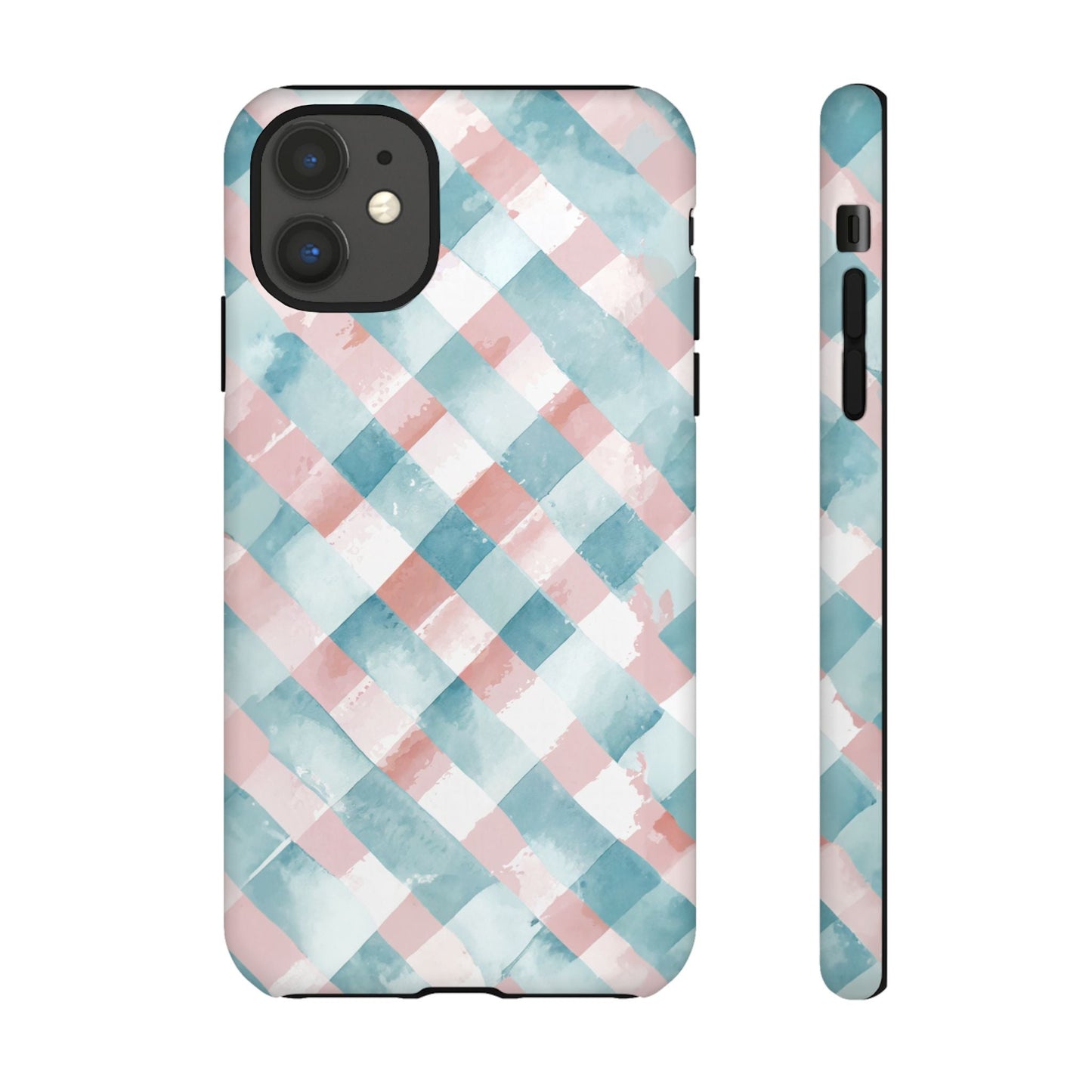 iphone case Blush Aqua Gingham iPhone 11
