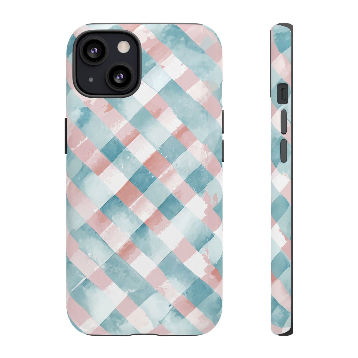 iphone case Blush Aqua Gingham iPhone 13