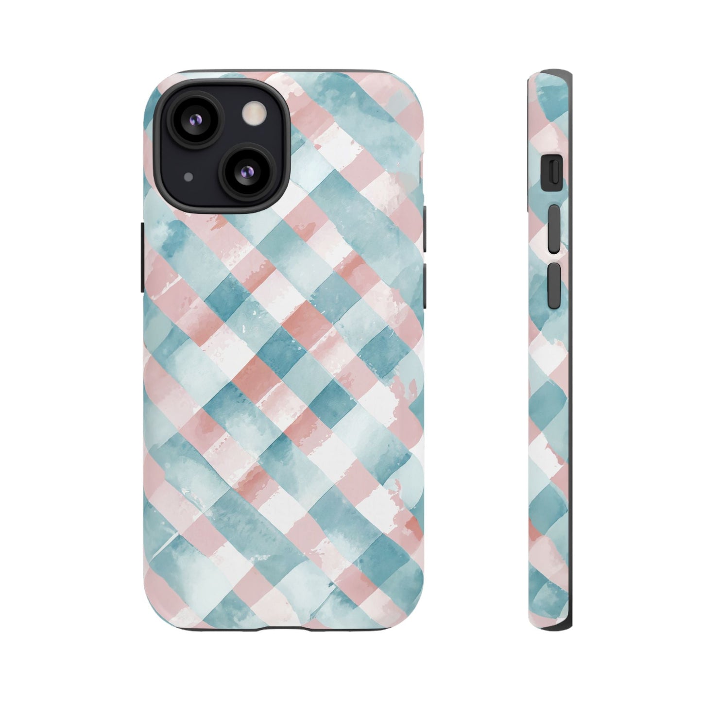 iphone case Blush Aqua Gingham iPhone 13 Mini
