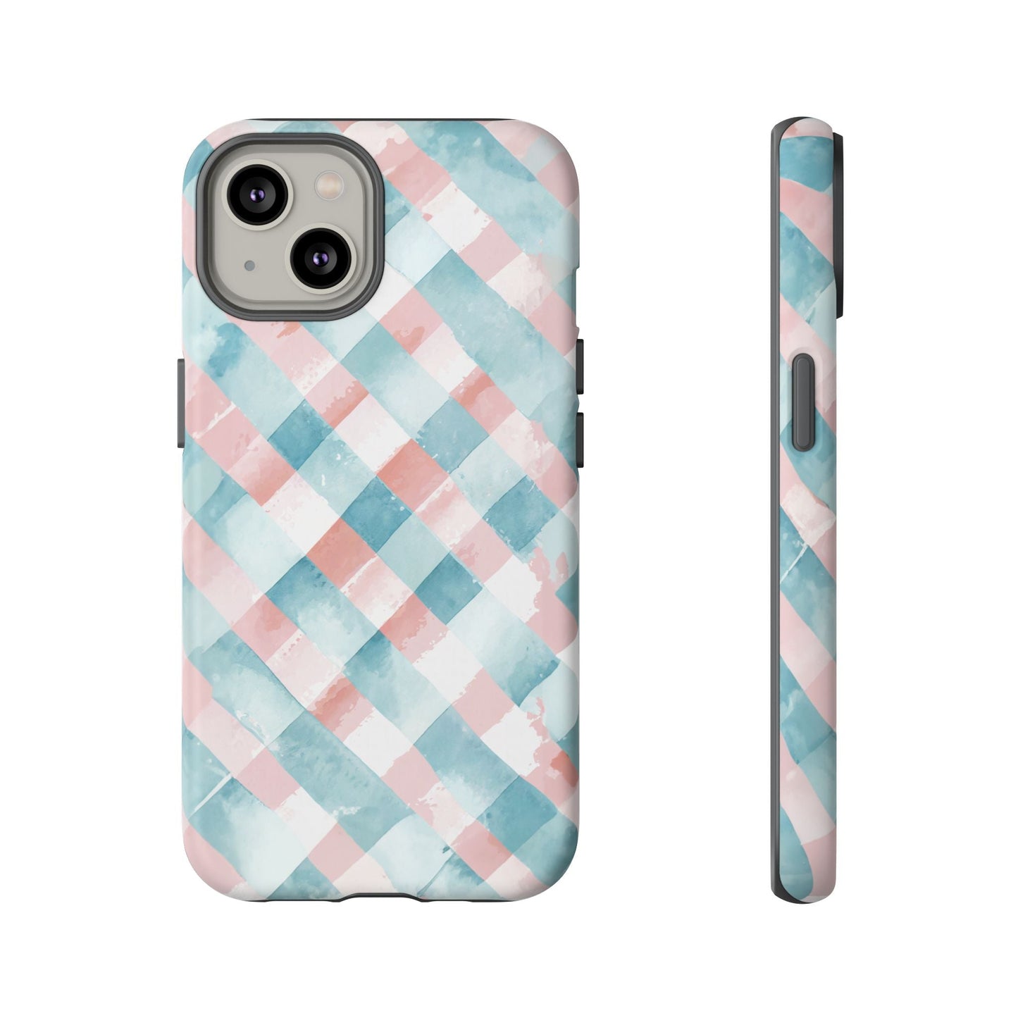 iphone case Blush Aqua Gingham iPhone 14