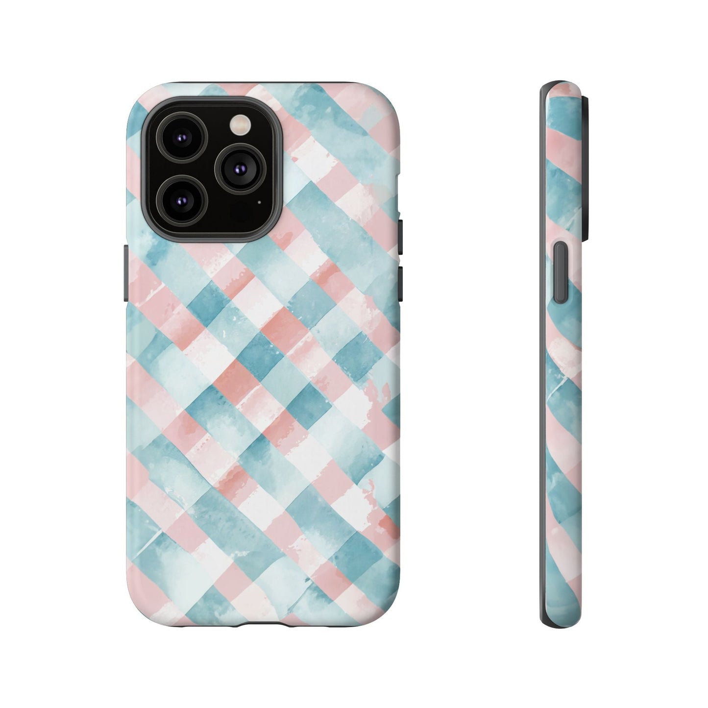 iphone case Blush Aqua Gingham iPhone 14 Pro Max