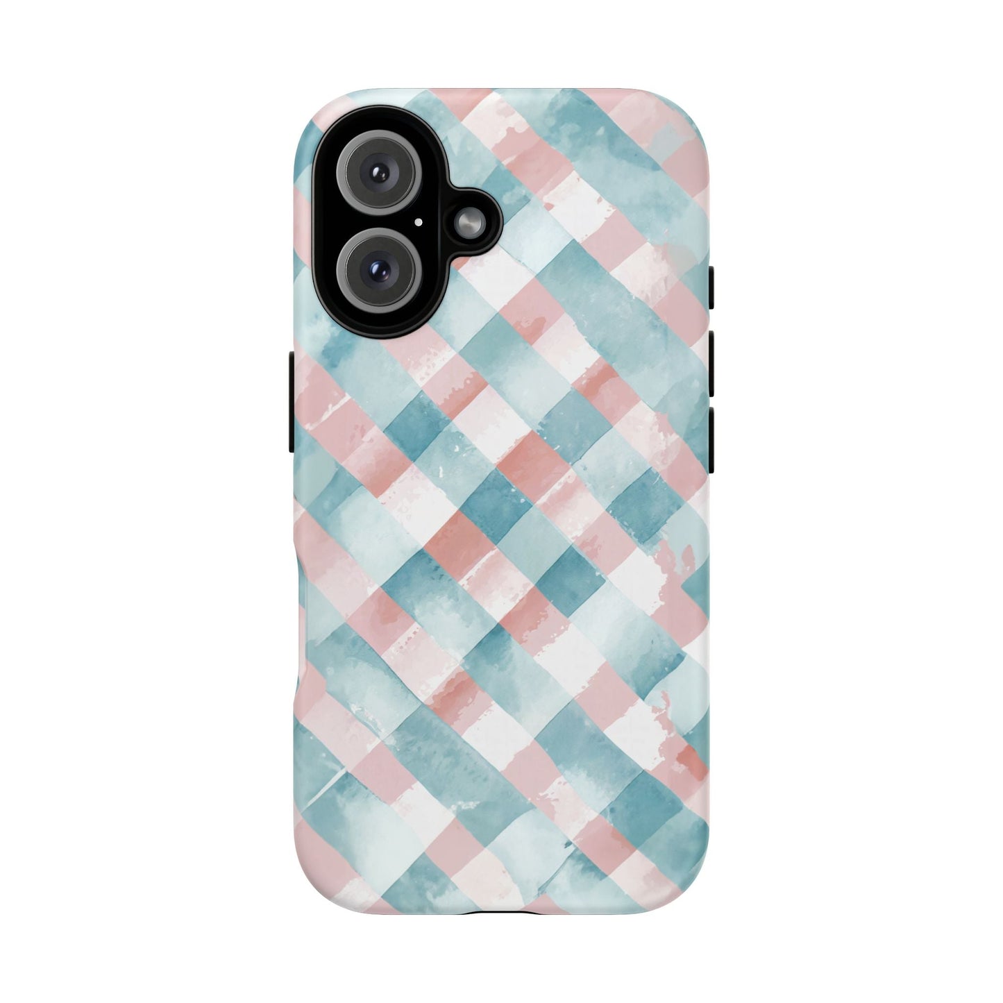 iphone case Blush Aqua Gingham iPhone 16