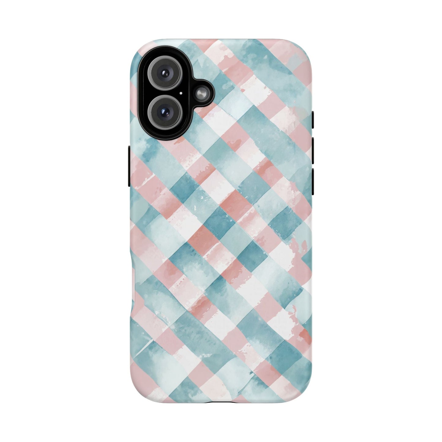iphone case Blush Aqua Gingham iPhone 16 Plus
