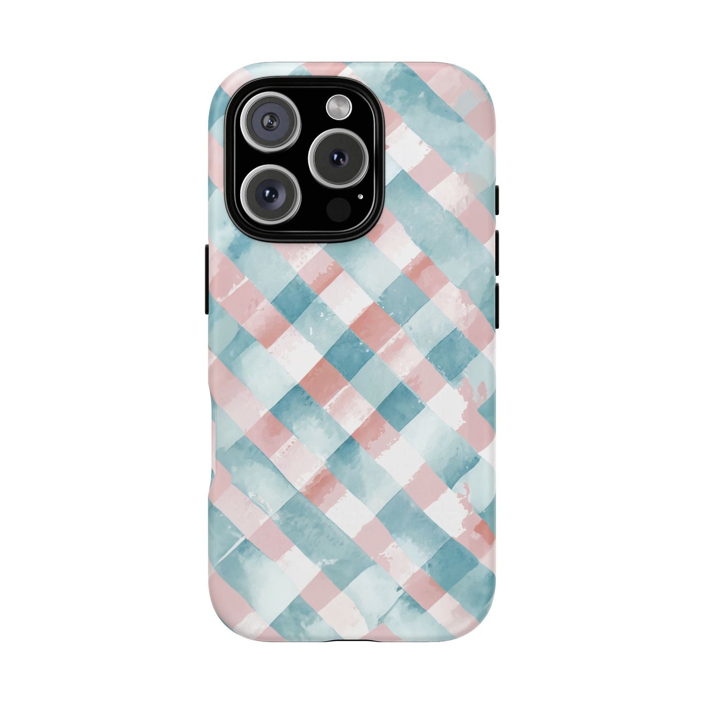 iphone case Blush Aqua Gingham iPhone 16 Pro