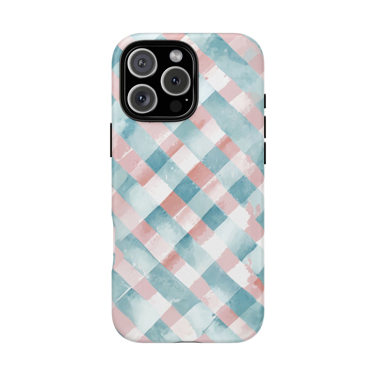 iphone case Blush Aqua Gingham iPhone 16 Pro Max