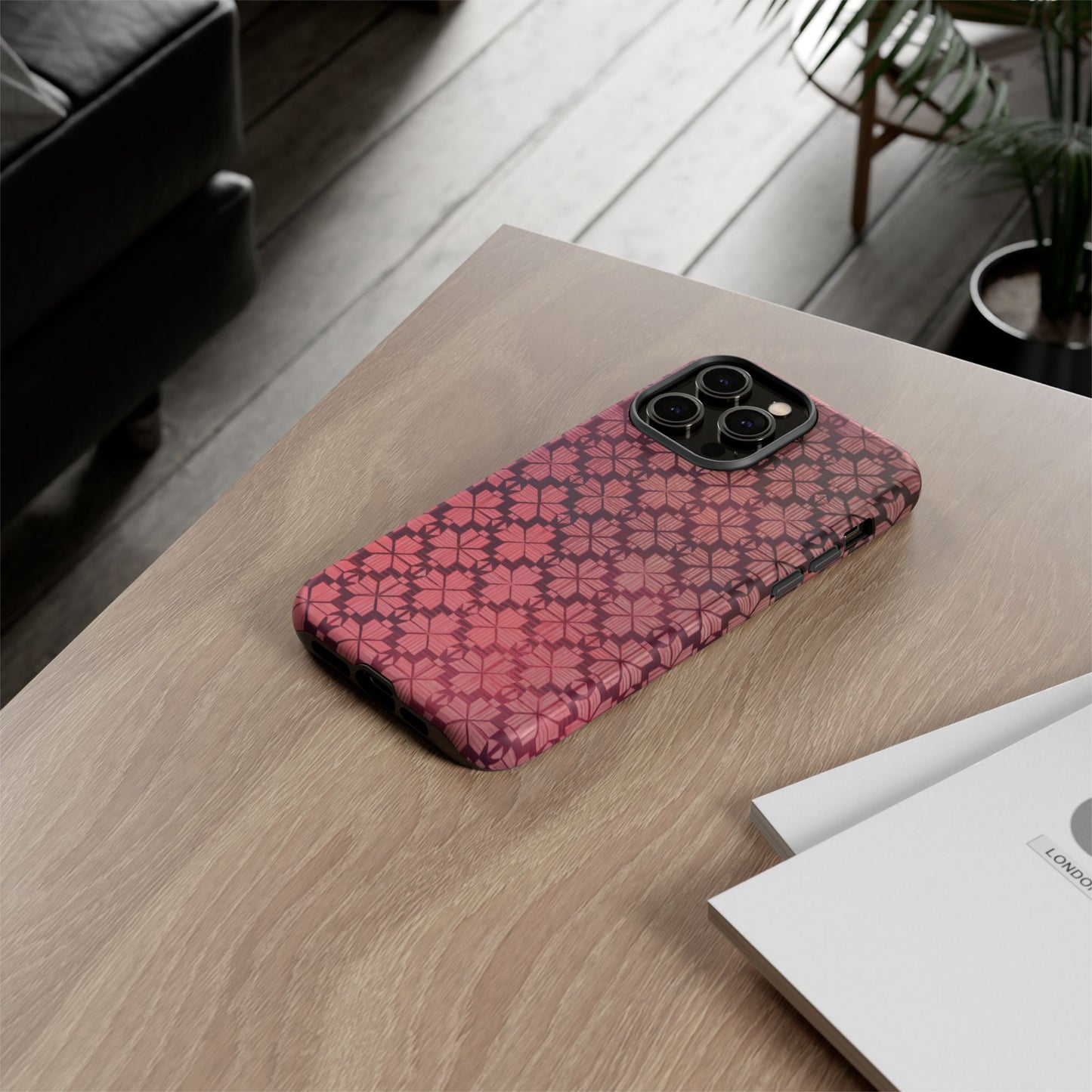 iphone case Blush Geometric Lattice