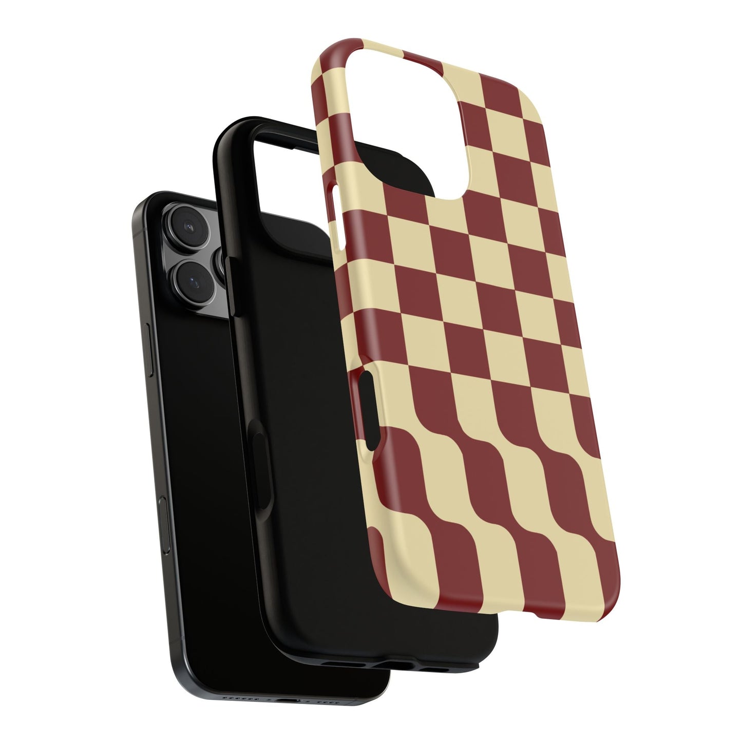 iphone case Burgundy Wave Checkerboard
