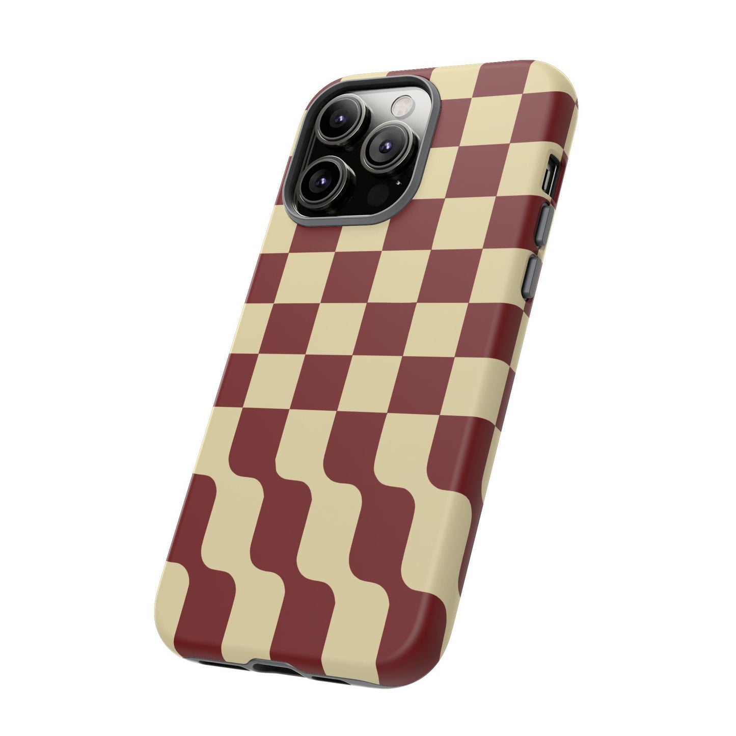 iphone case Burgundy Wave Checkerboard