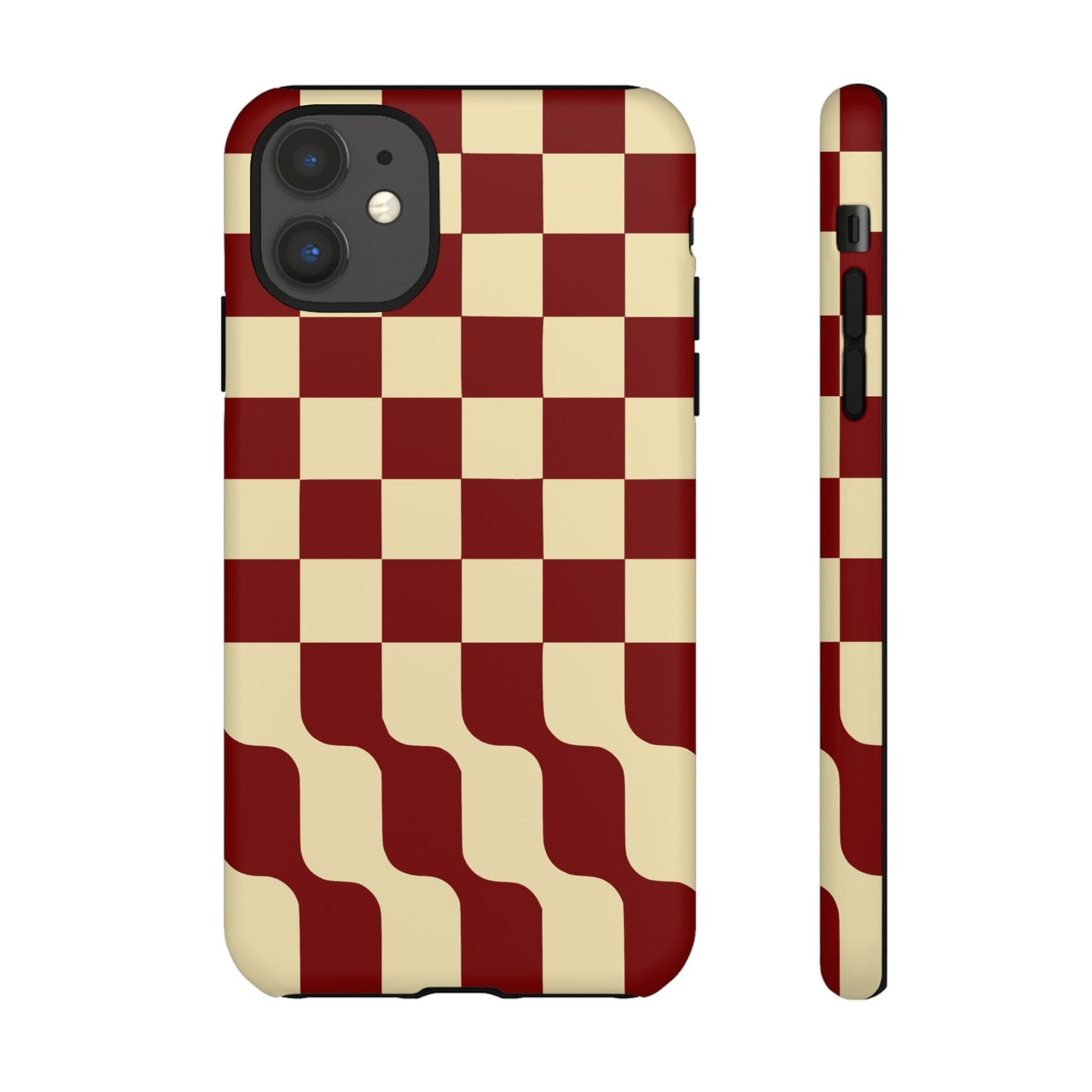 iphone case Burgundy Wave Checkerboard iPhone 11