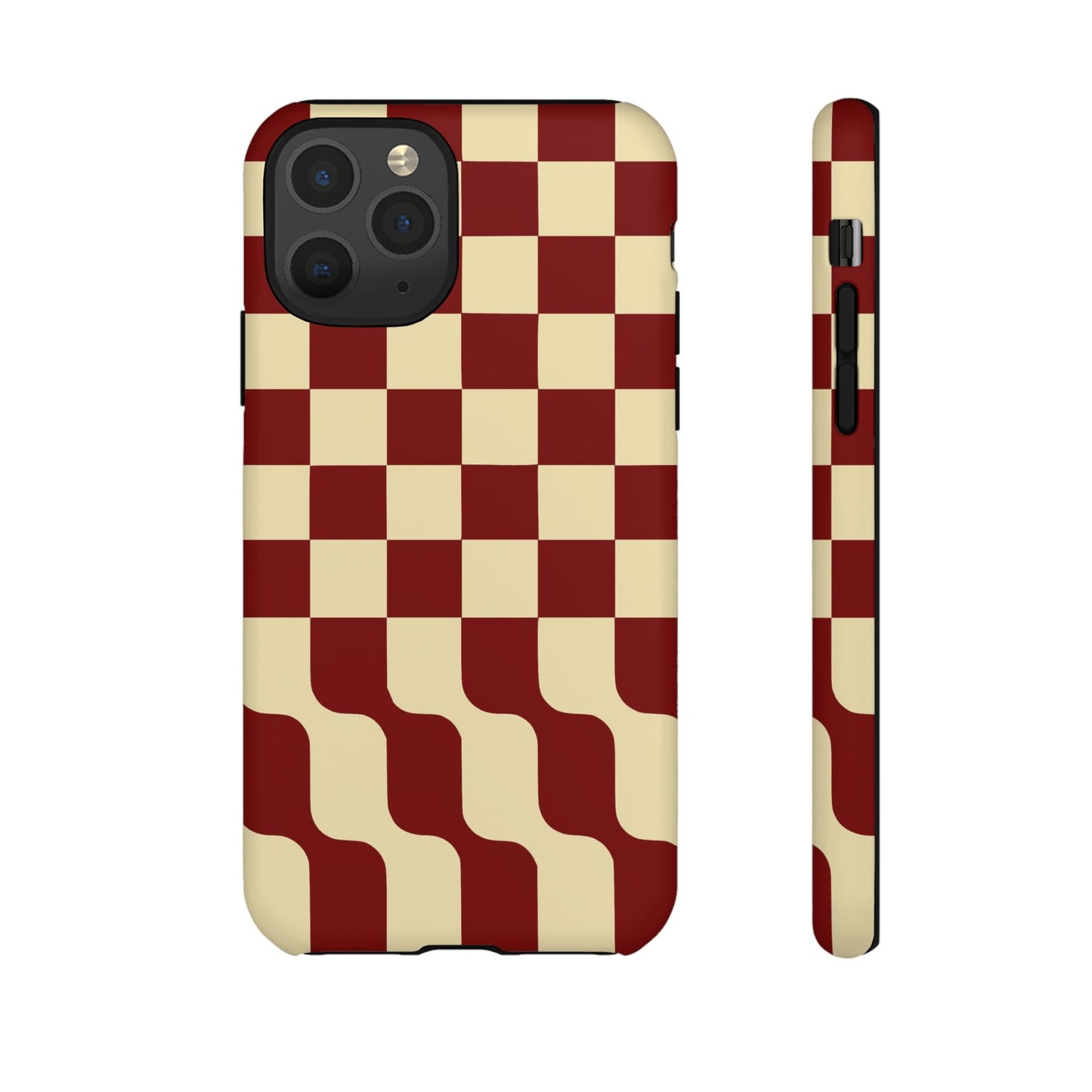 iphone case Burgundy Wave Checkerboard iPhone 11 Pro