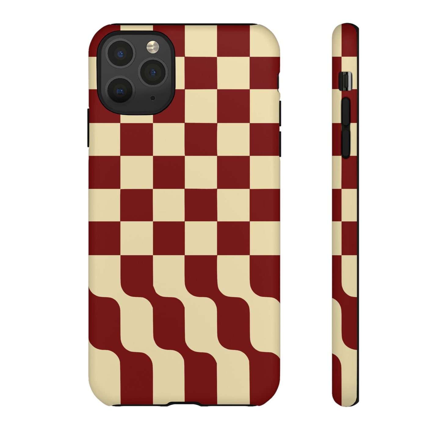 iphone case Burgundy Wave Checkerboard iPhone 11 Pro Max