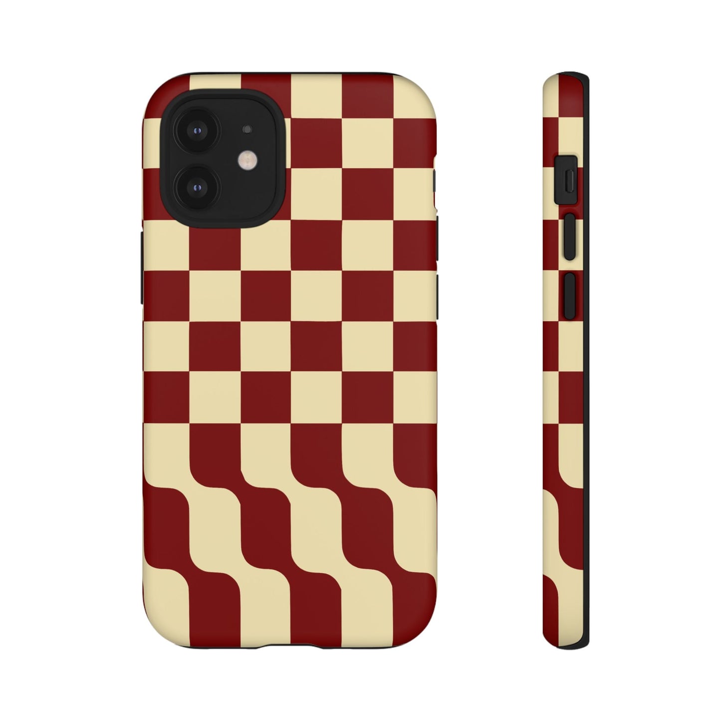 iphone case Burgundy Wave Checkerboard iPhone 12 Mini