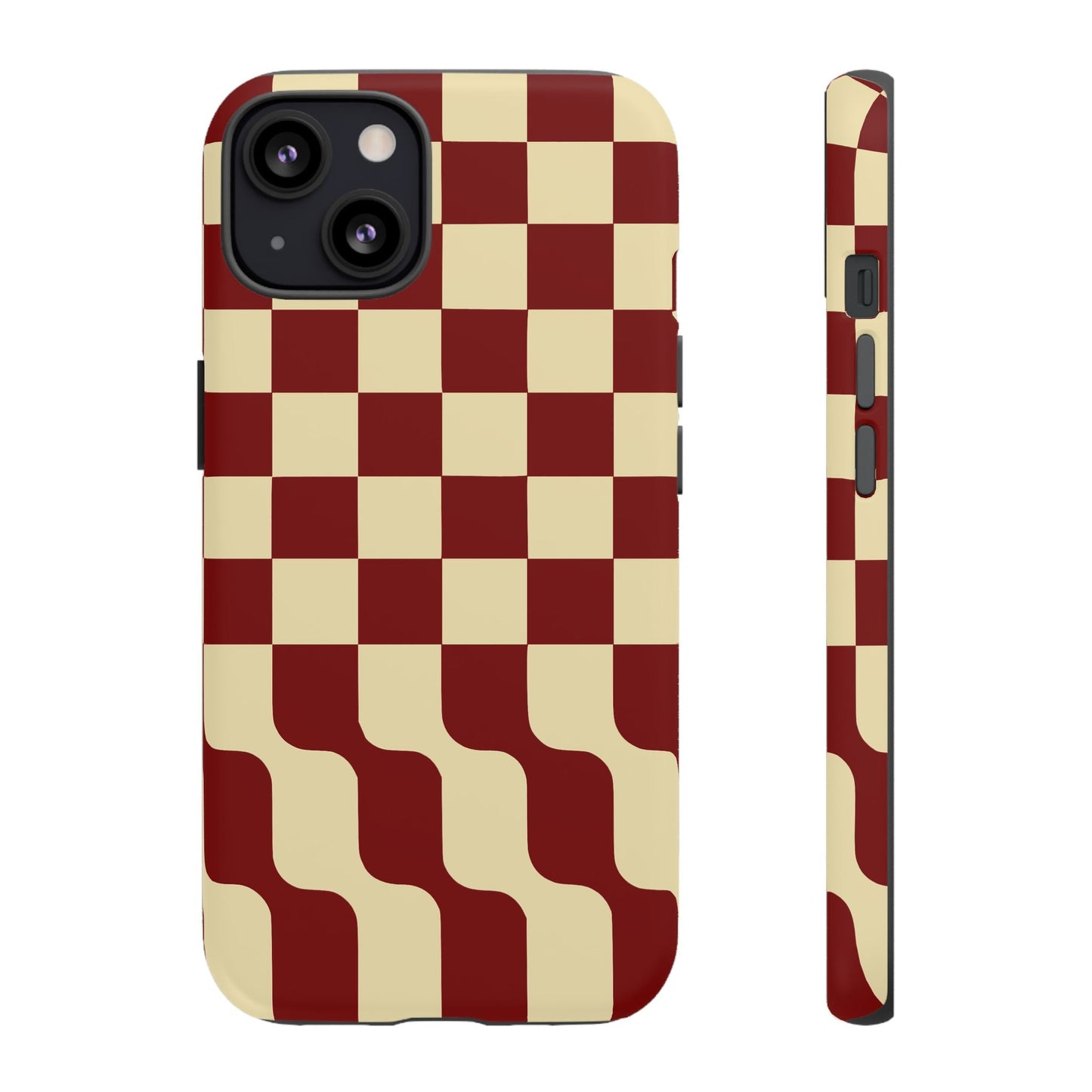 iphone case Burgundy Wave Checkerboard iPhone 13