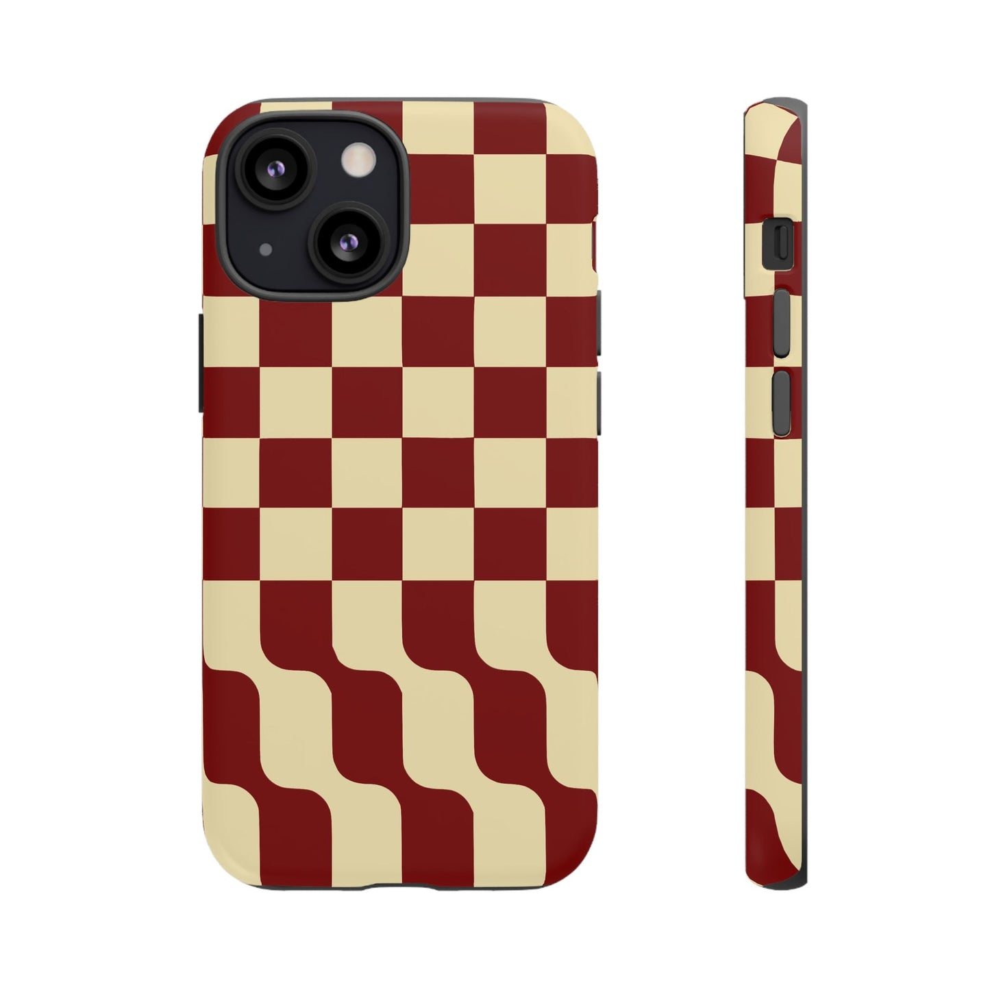 iphone case Burgundy Wave Checkerboard iPhone 13 Mini