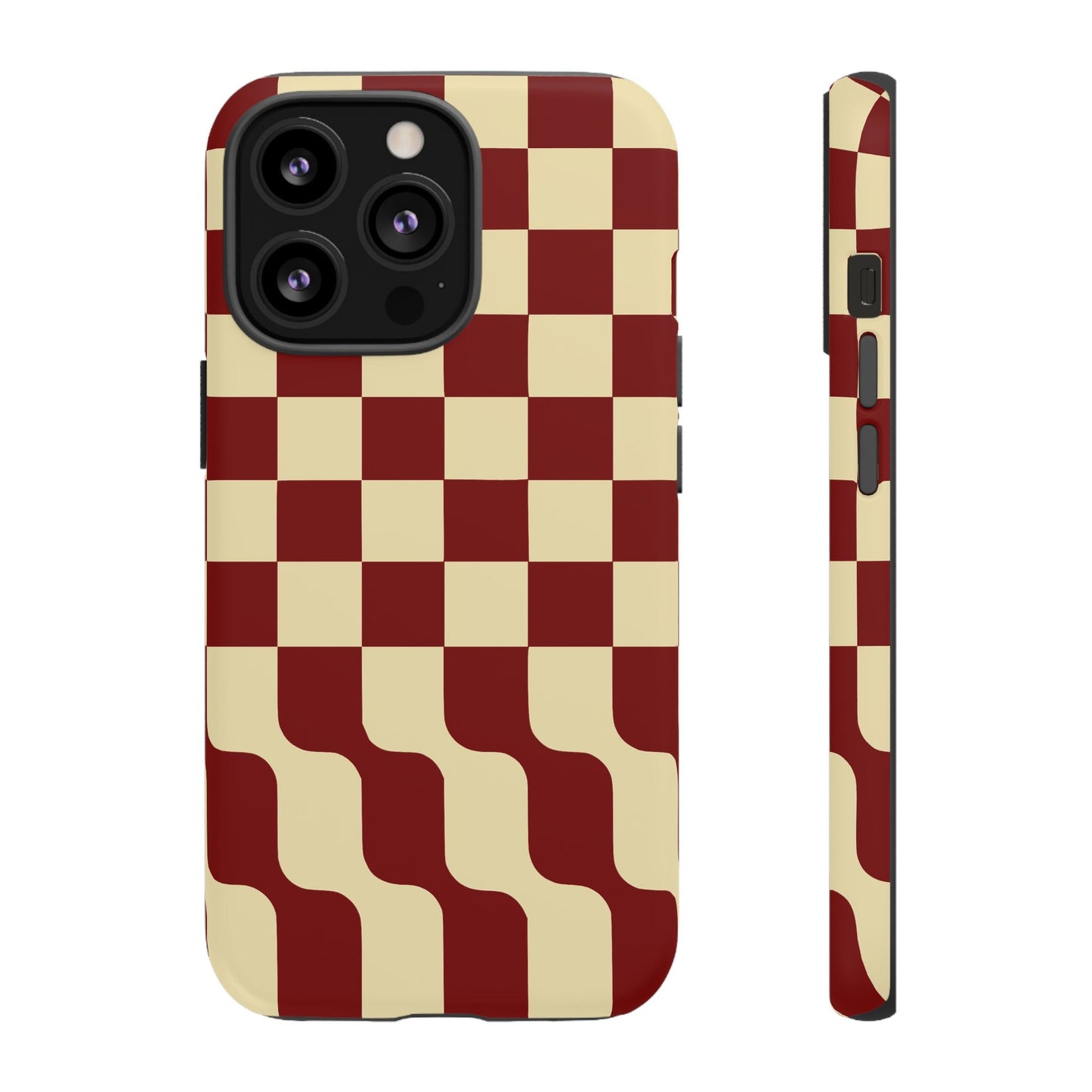 iphone case Burgundy Wave Checkerboard iPhone 13 Pro