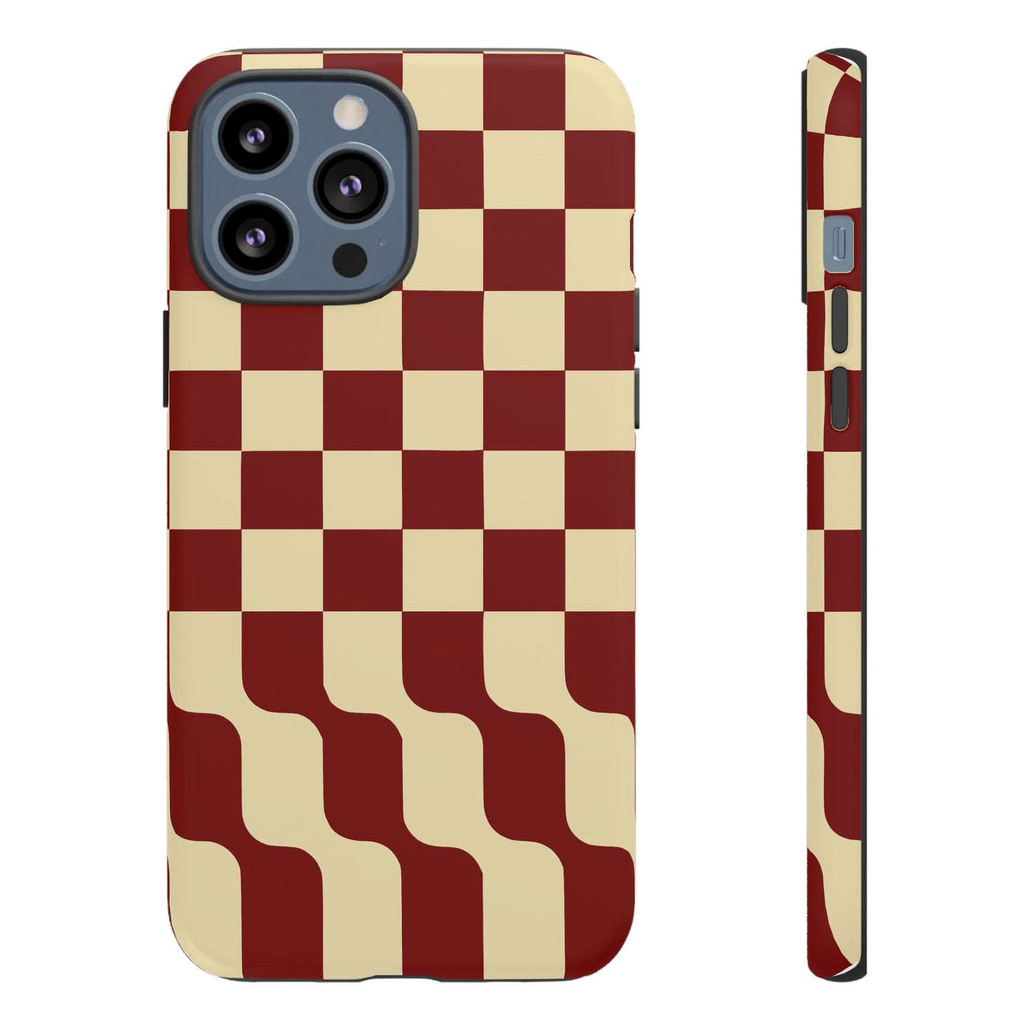 iphone case Burgundy Wave Checkerboard iPhone 13 Pro Max