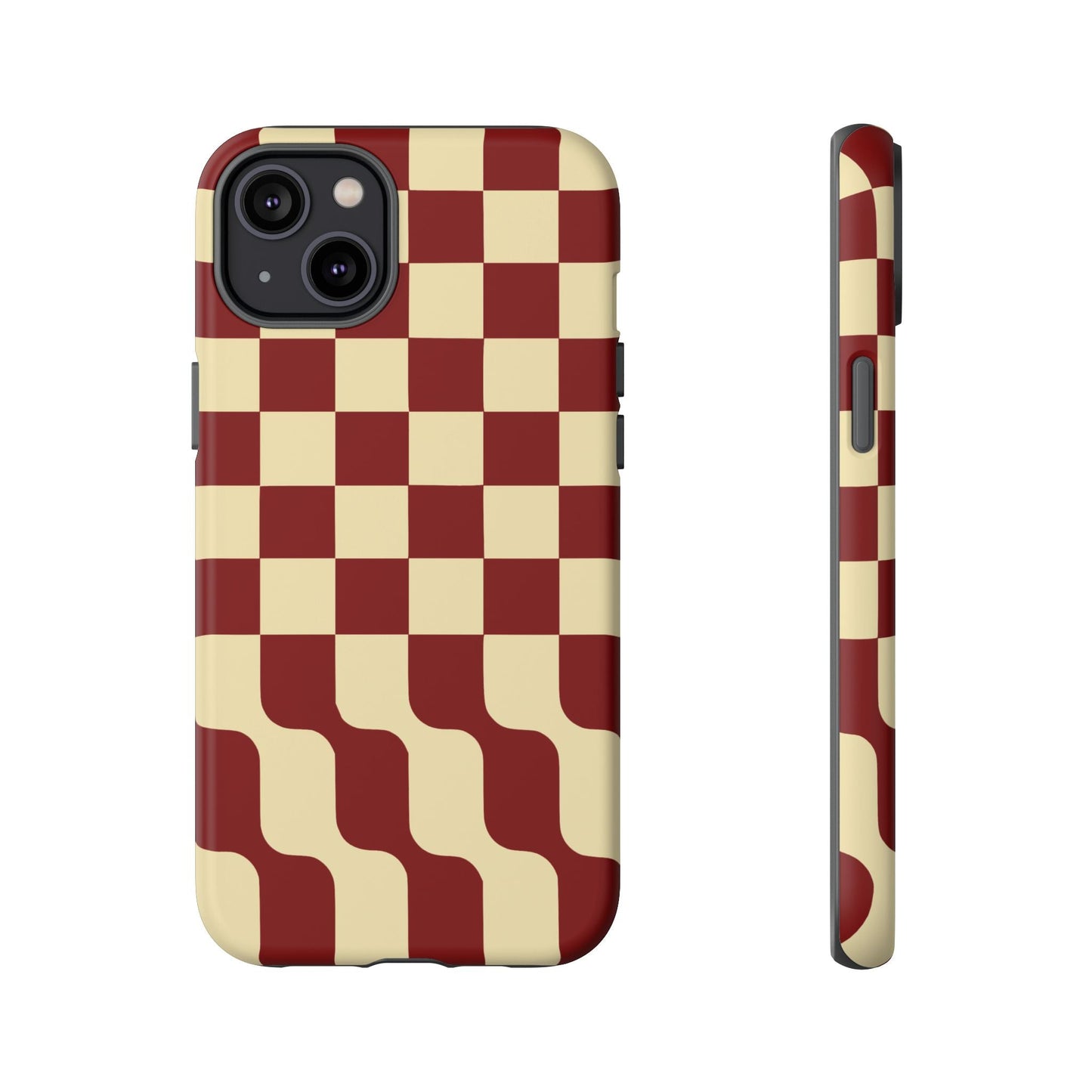 iphone case Burgundy Wave Checkerboard iPhone 14 Plus