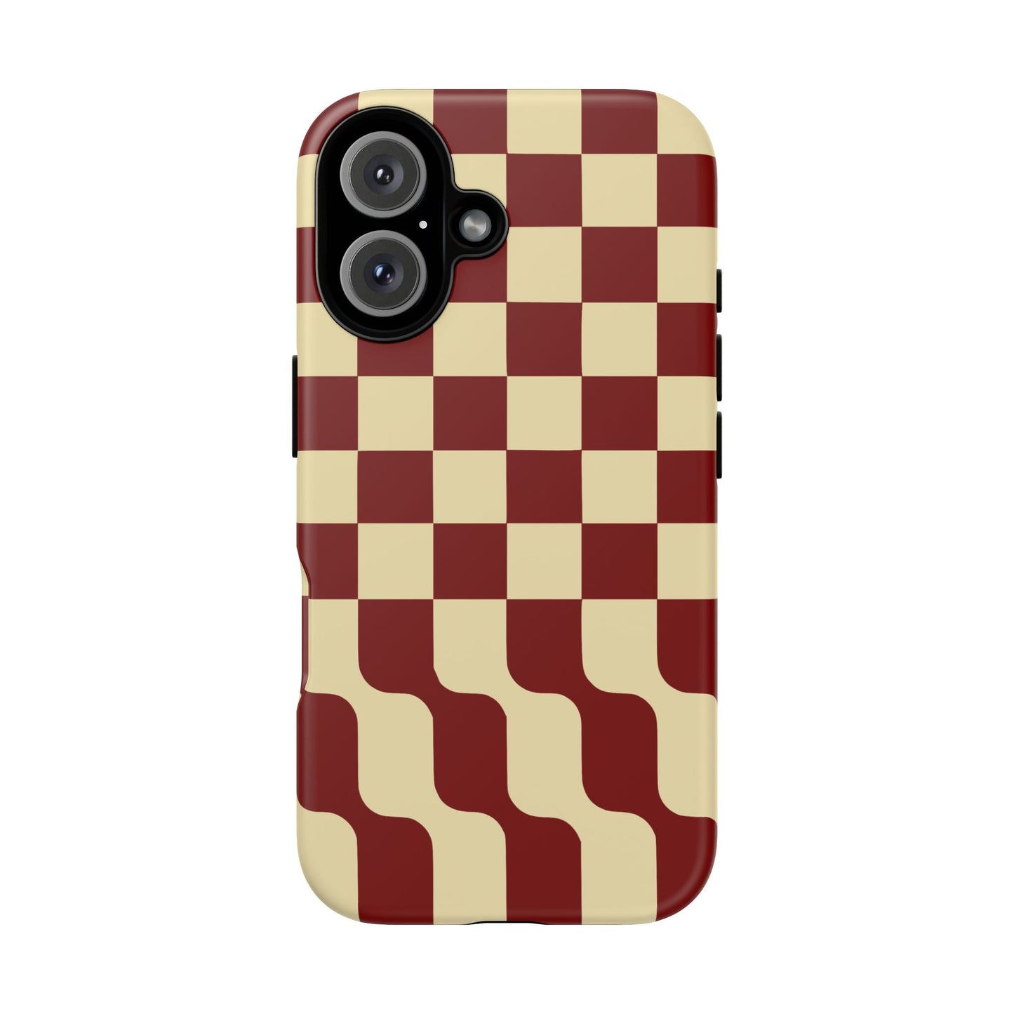 iphone case Burgundy Wave Checkerboard iPhone 16