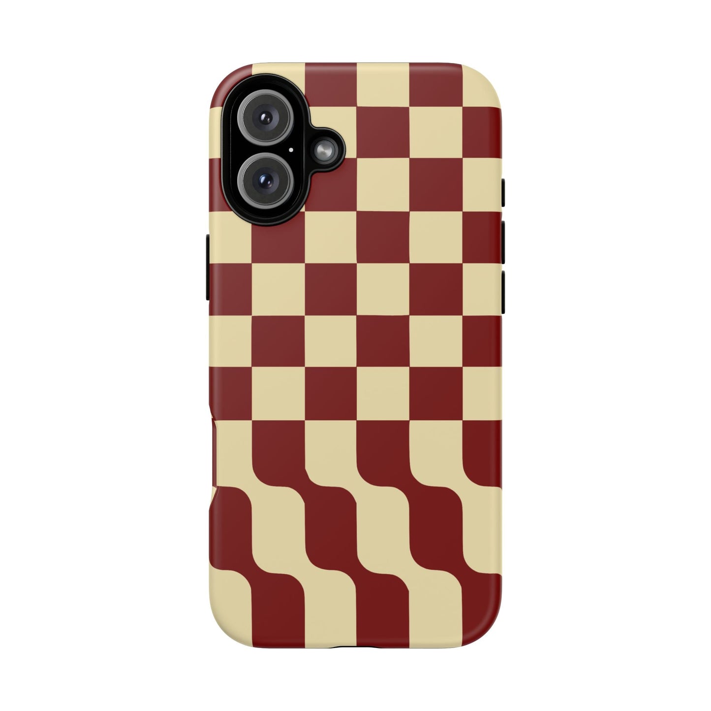 iphone case Burgundy Wave Checkerboard iPhone 16 Plus