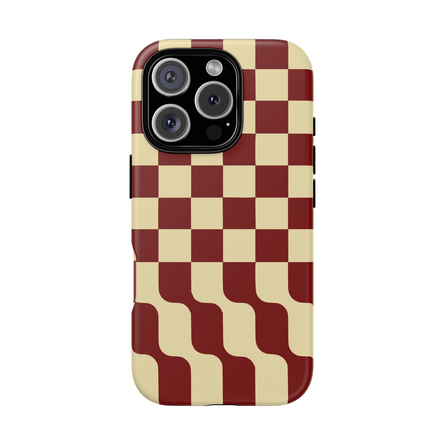 iphone case Burgundy Wave Checkerboard iPhone 16 Pro