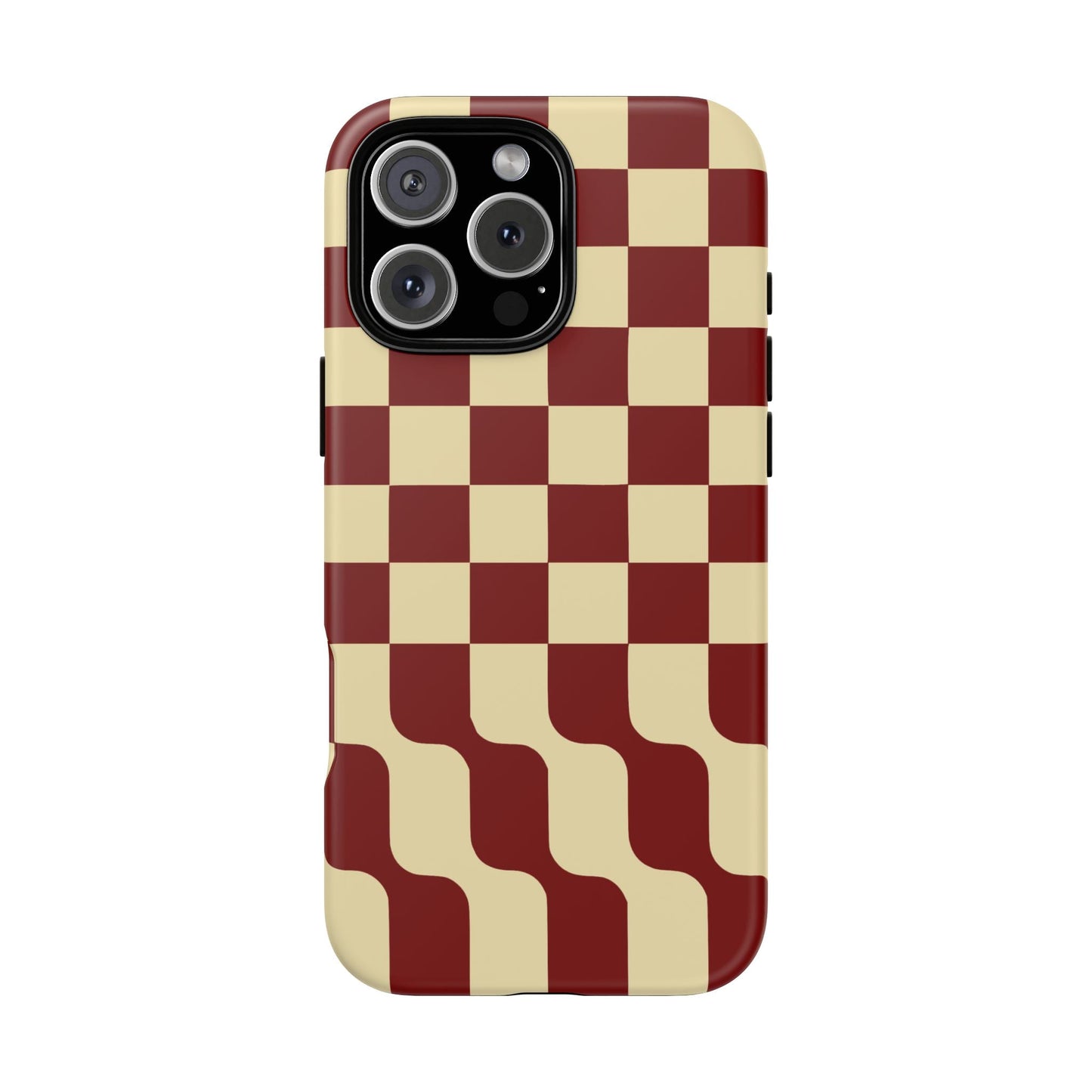 iphone case Burgundy Wave Checkerboard iPhone 16 Pro Max