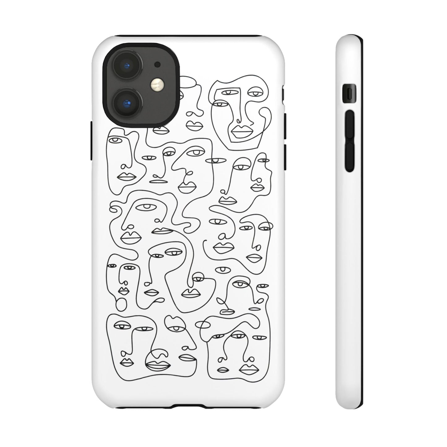 iphone case Continuous Line Faces iPhone 11