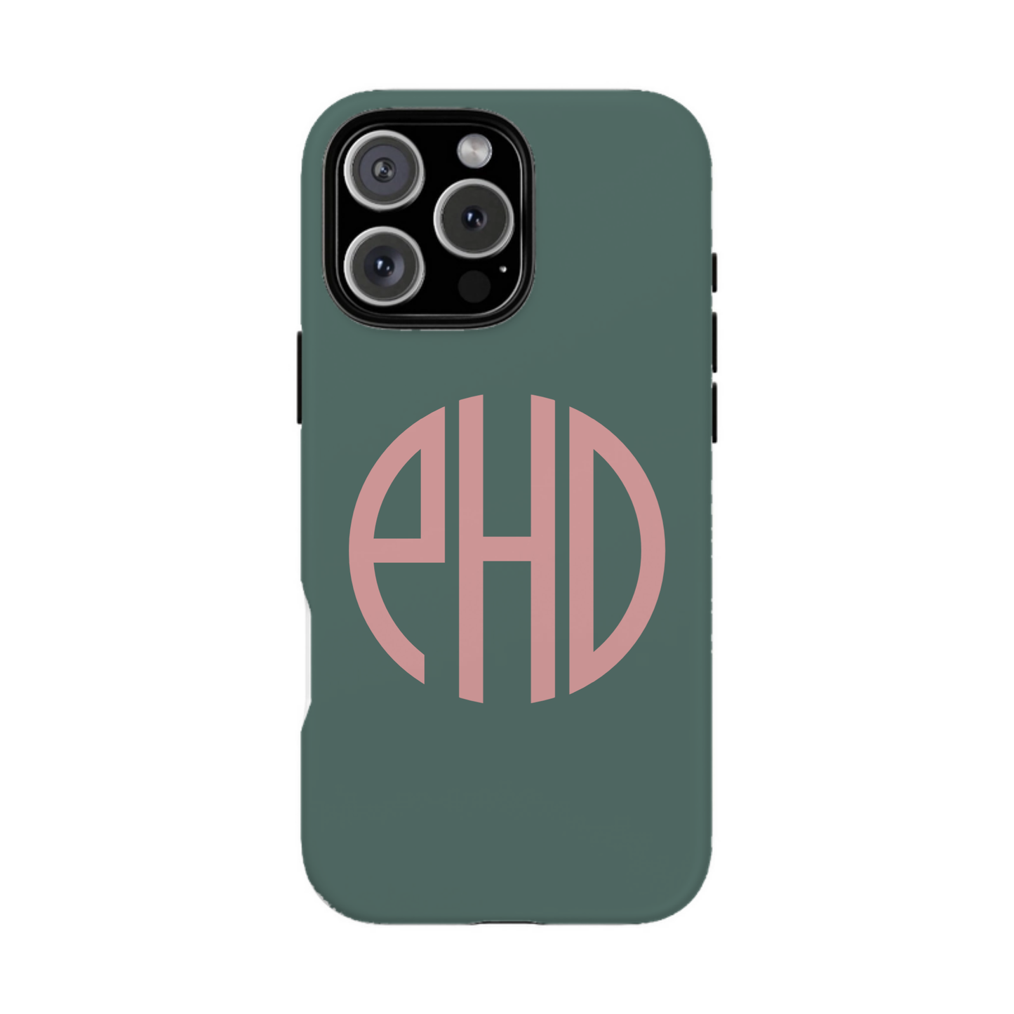 iphone case Evergreen Mist Round 3 Initials