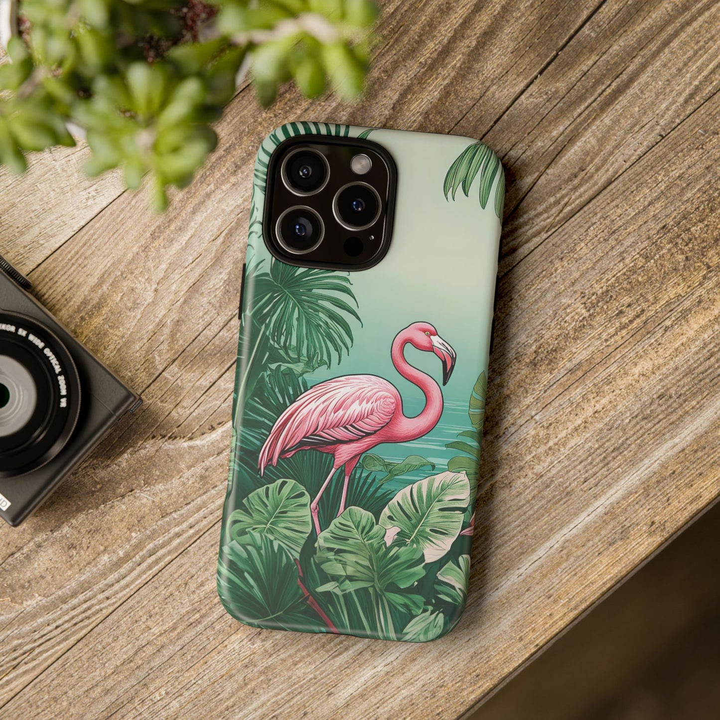 iphone case Flamingo in Palm Paradise