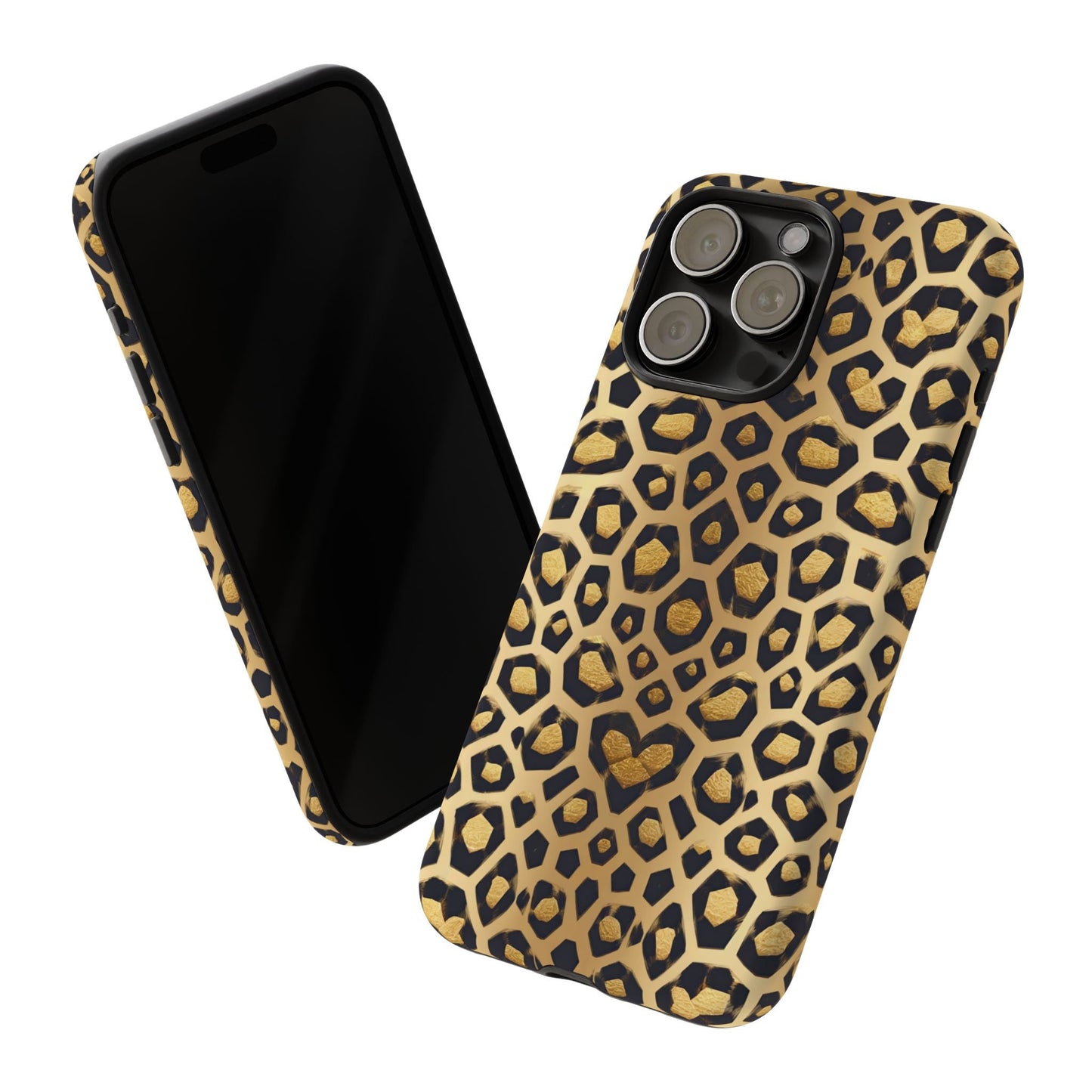 iphone case Golden Heart Leopard