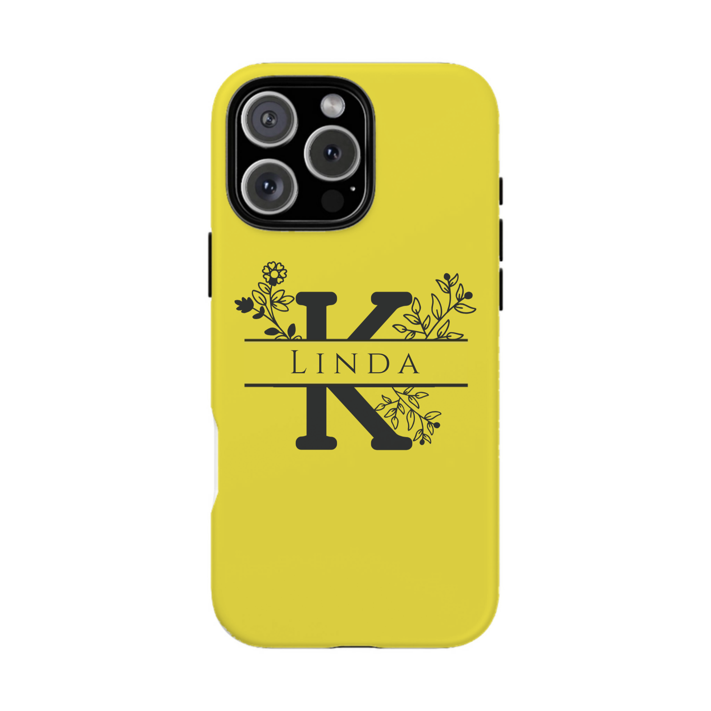 iphone case Lemon Zest Floral Name & Initial
