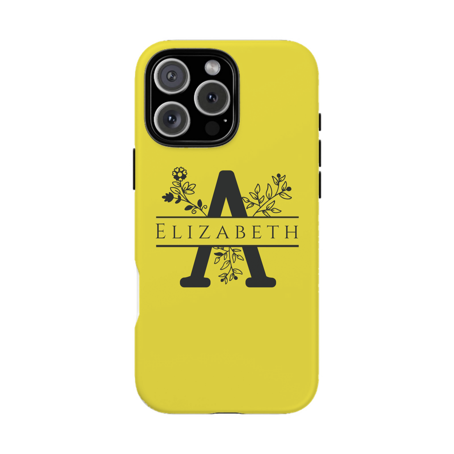 iphone case Lemon Zest Floral Name & Initial