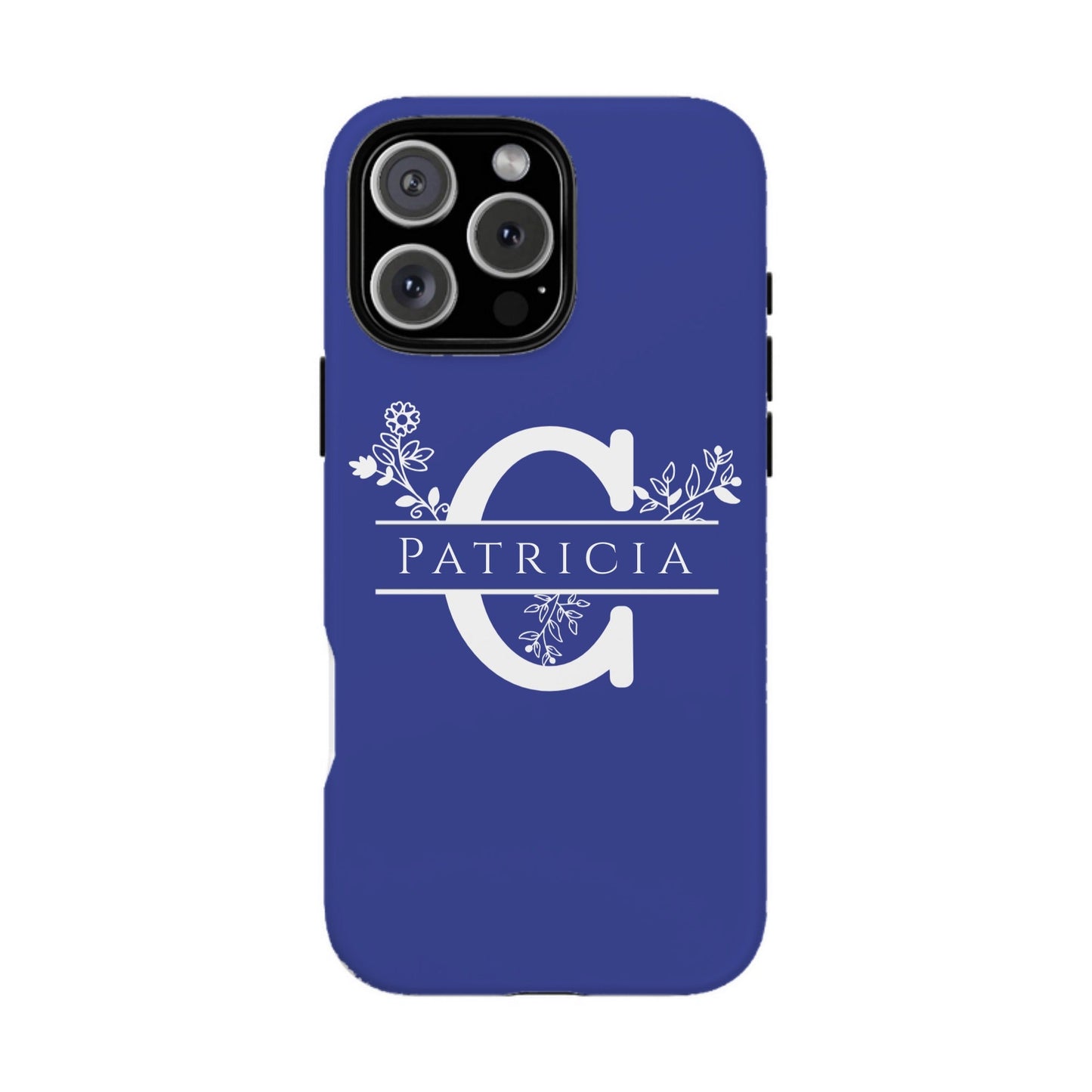iphone case Midnight Sapphire Floral Name & Initial