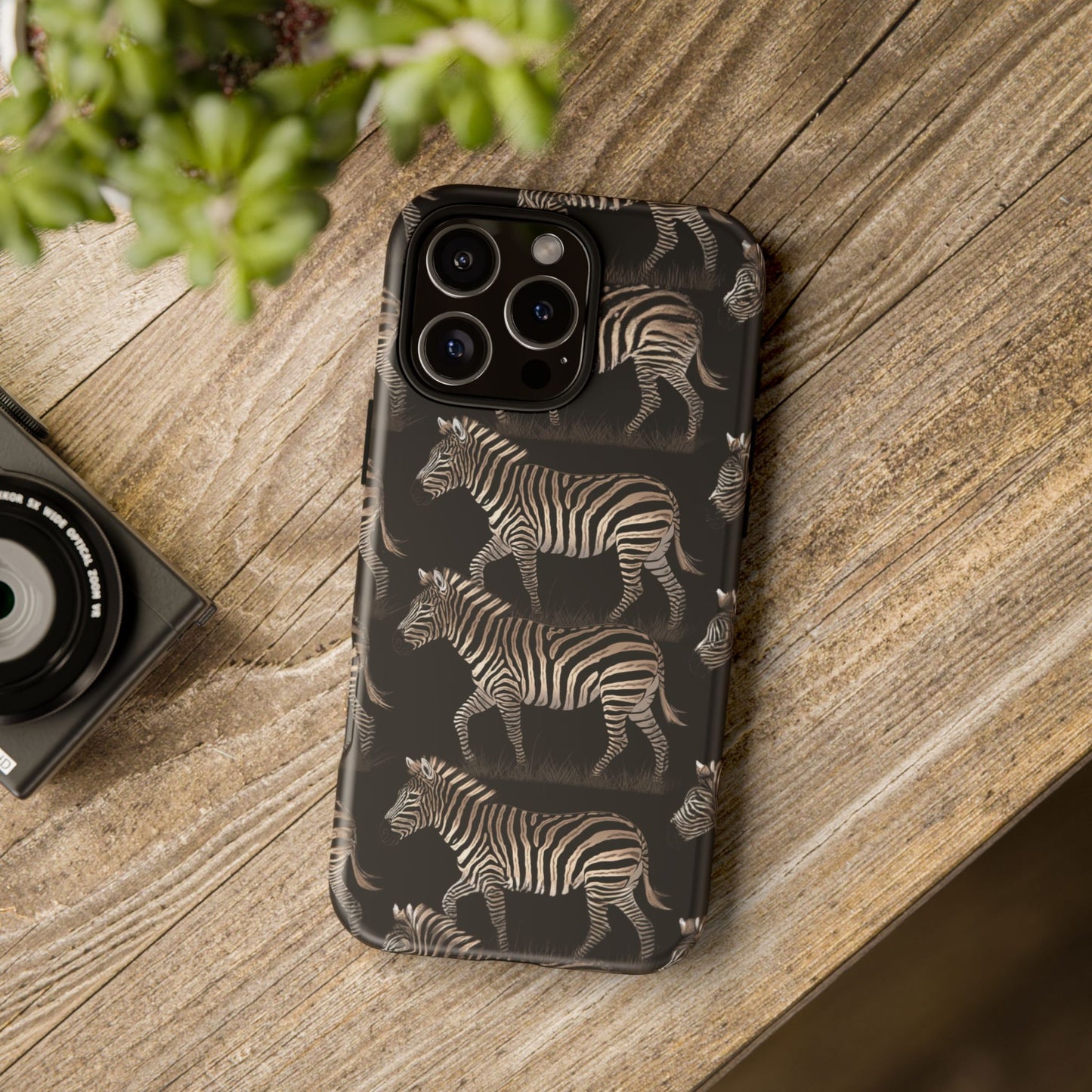 iphone case Midnight Zebra Stroll