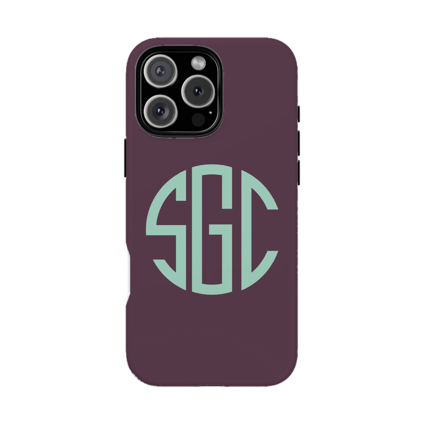 iphone case Mulberry Wine Round 3 Initials