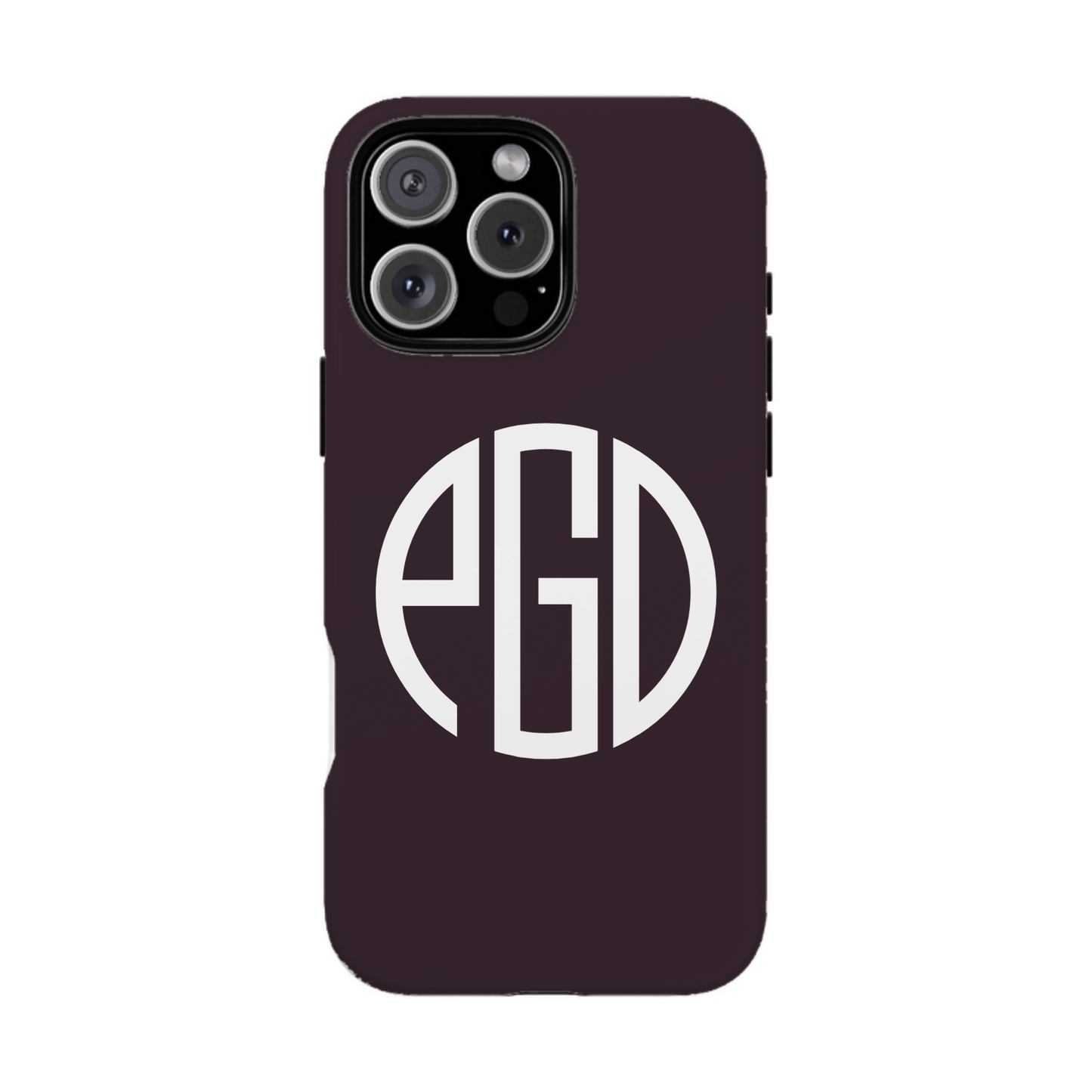 iphone case Mulberry Wine Round 3 Initials