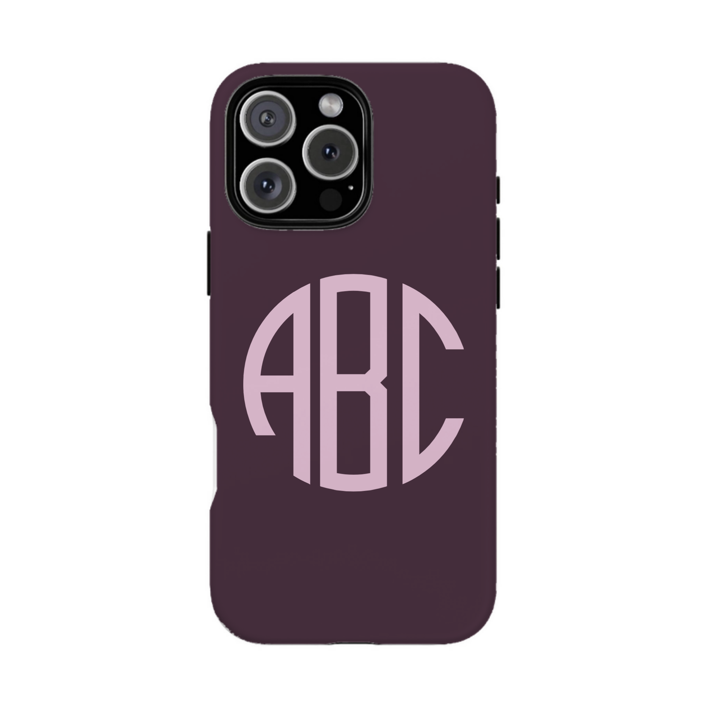 iphone case Mulberry Wine Round 3 Initials