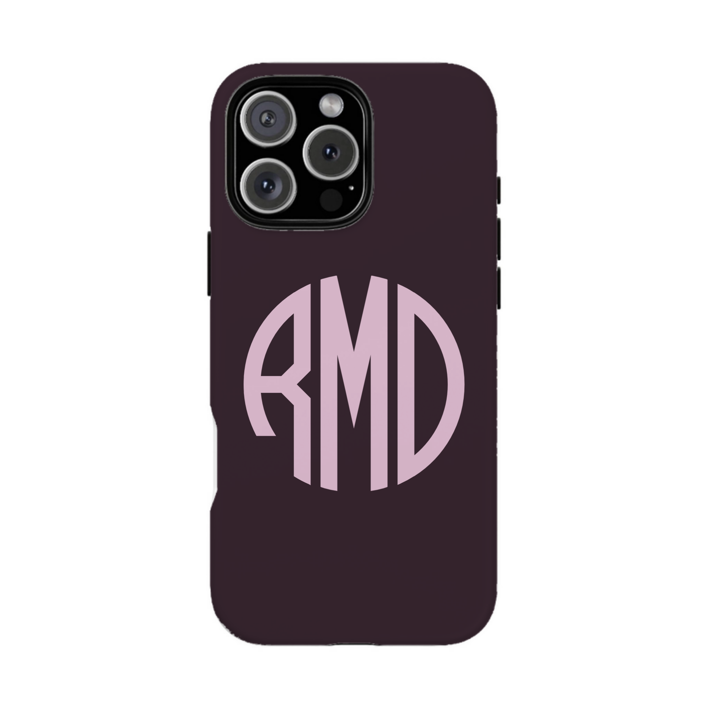 iphone case Mulberry Wine Round 3 Initials
