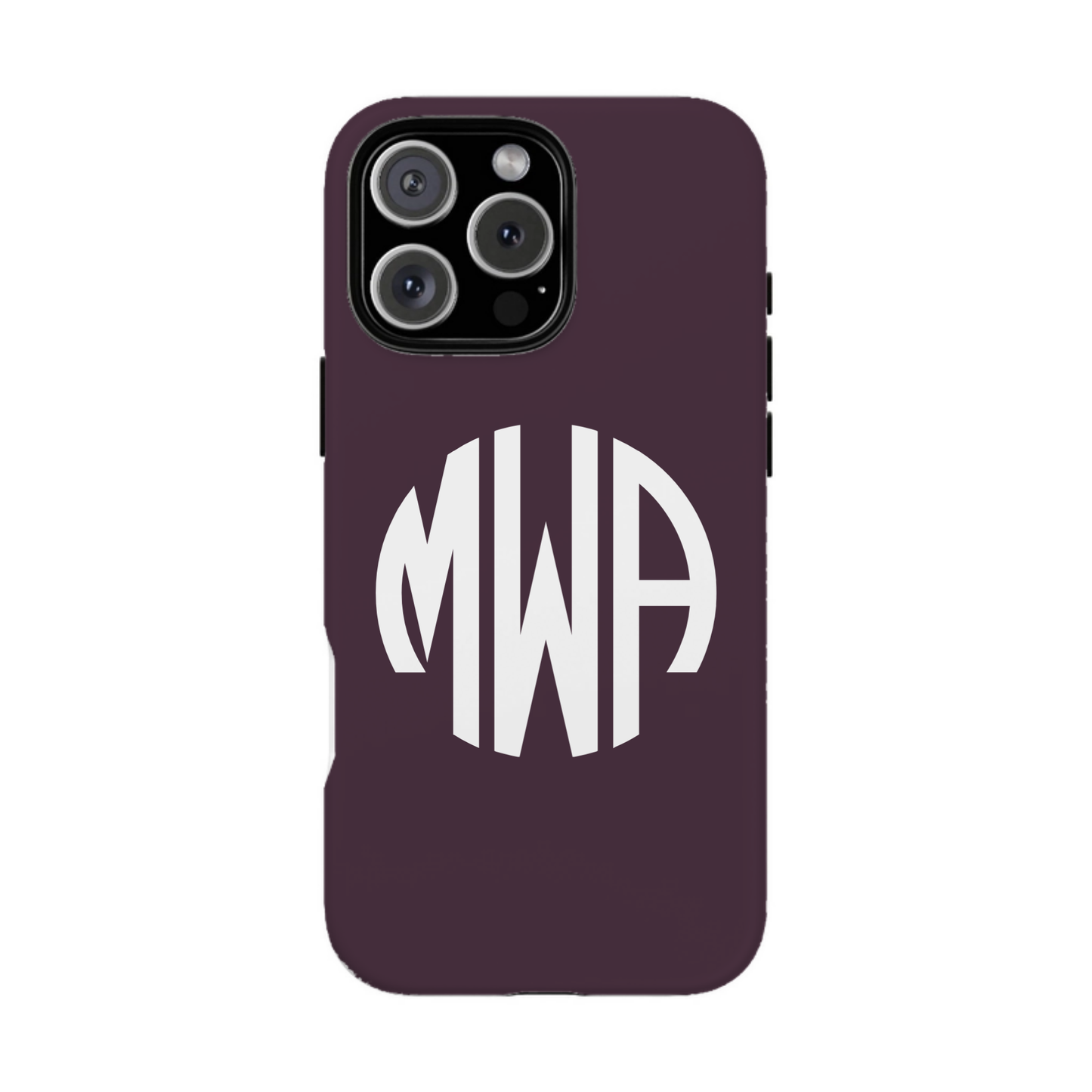 iphone case Mulberry Wine Round 3 Initials