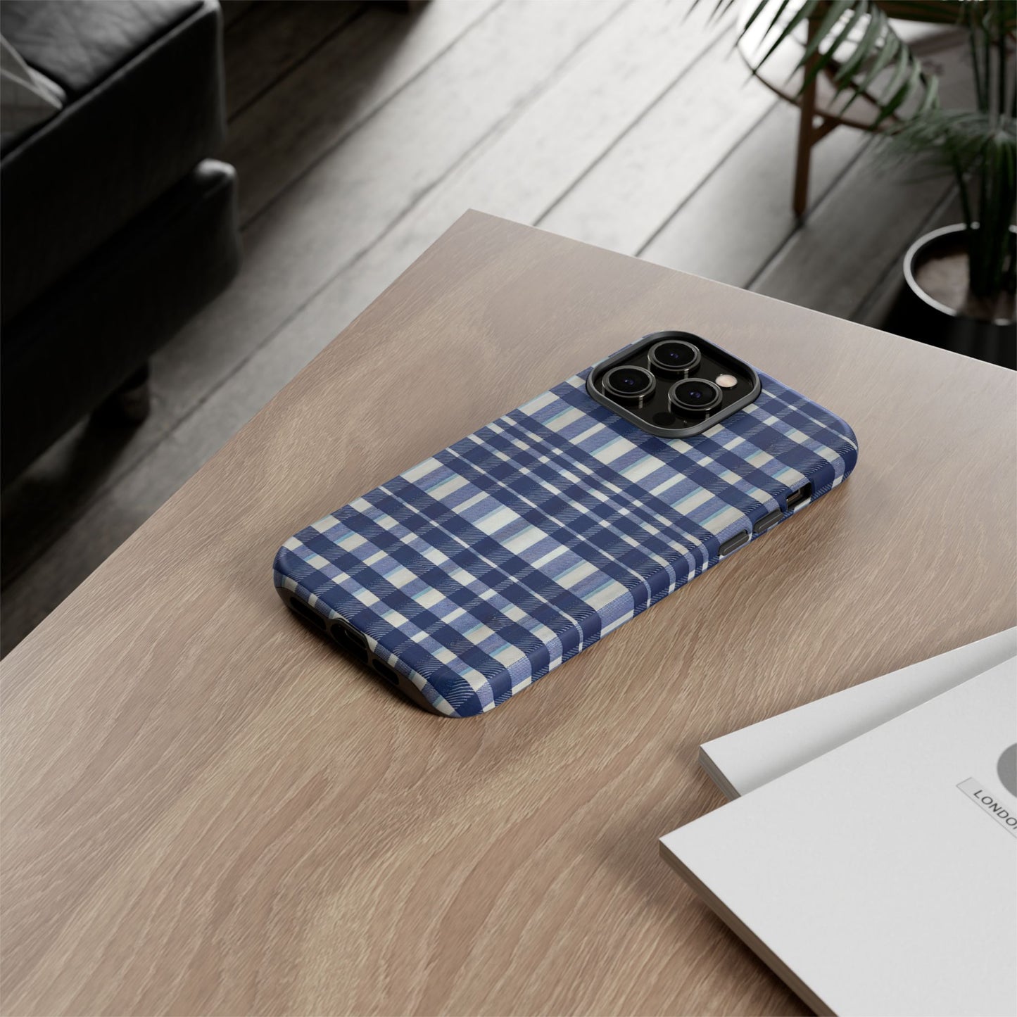 iphone case Navy Kitchen Plaid