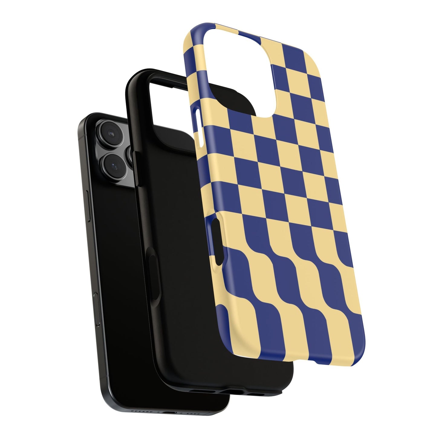 iphone case Navy Wave Checkerboard