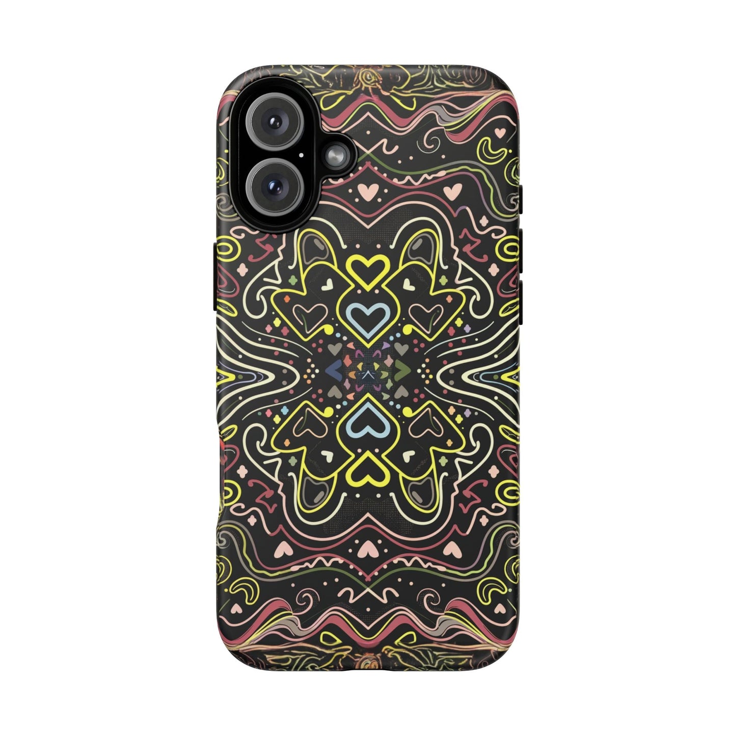 iphone case Neon Heart Pattern iPhone 16 Plus
