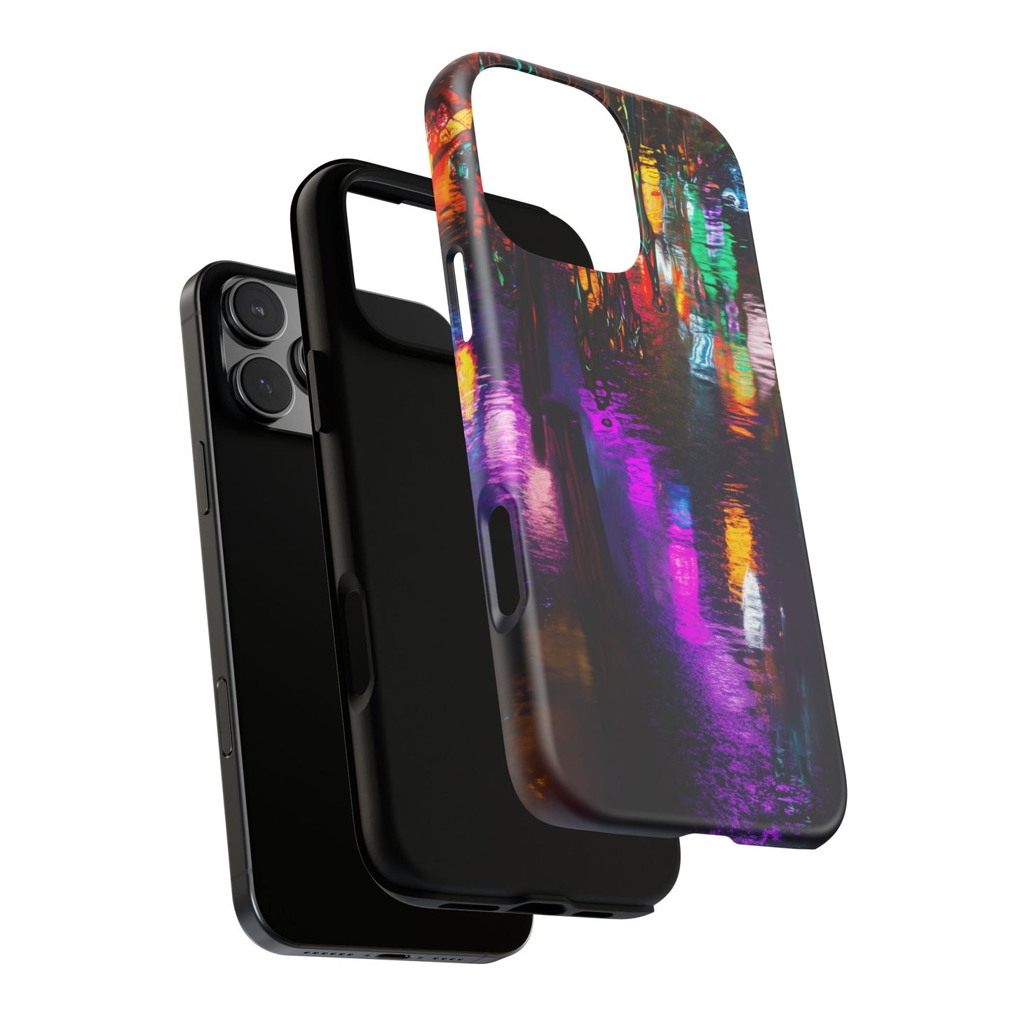 iphone case Neon Rain Reflections