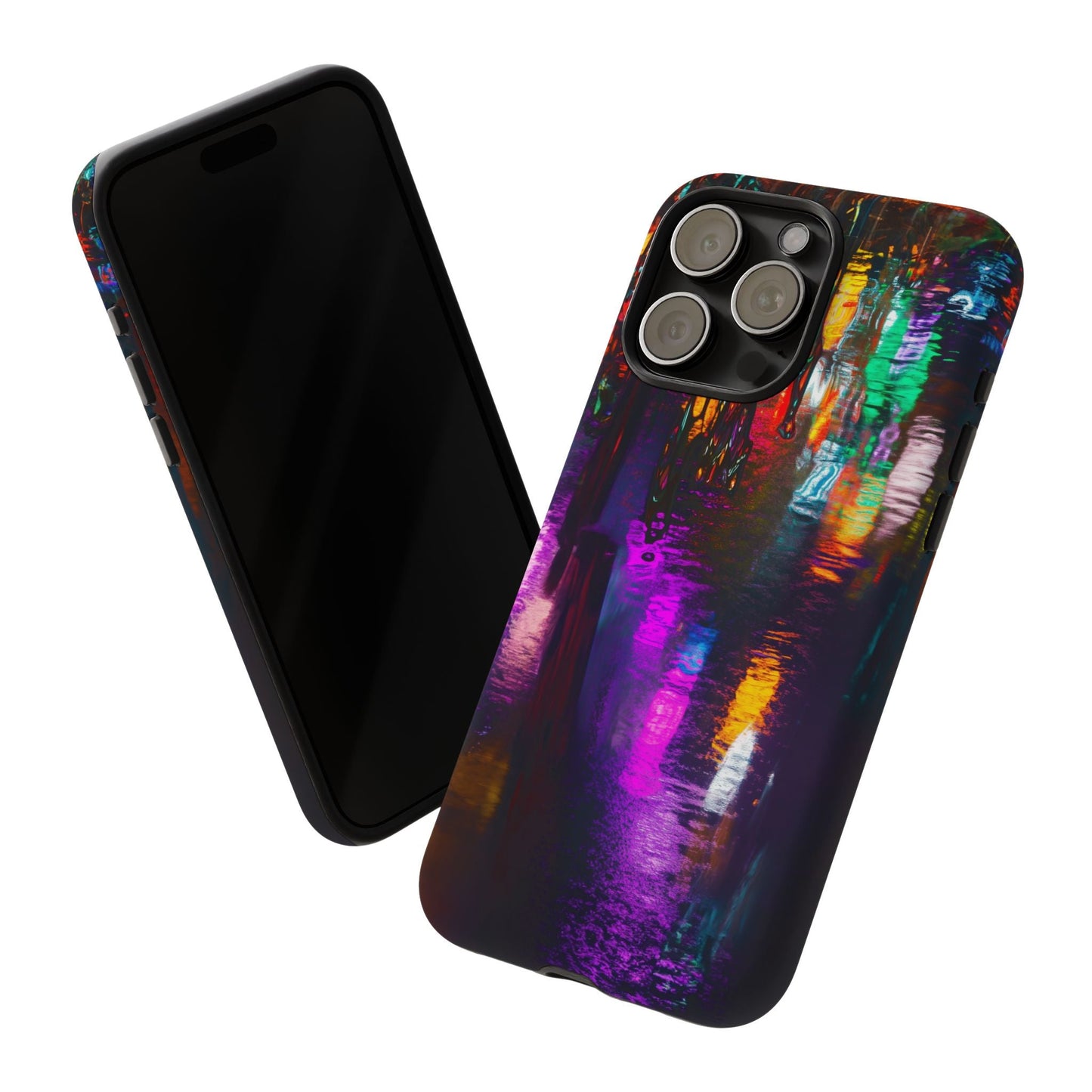 iphone case Neon Rain Reflections