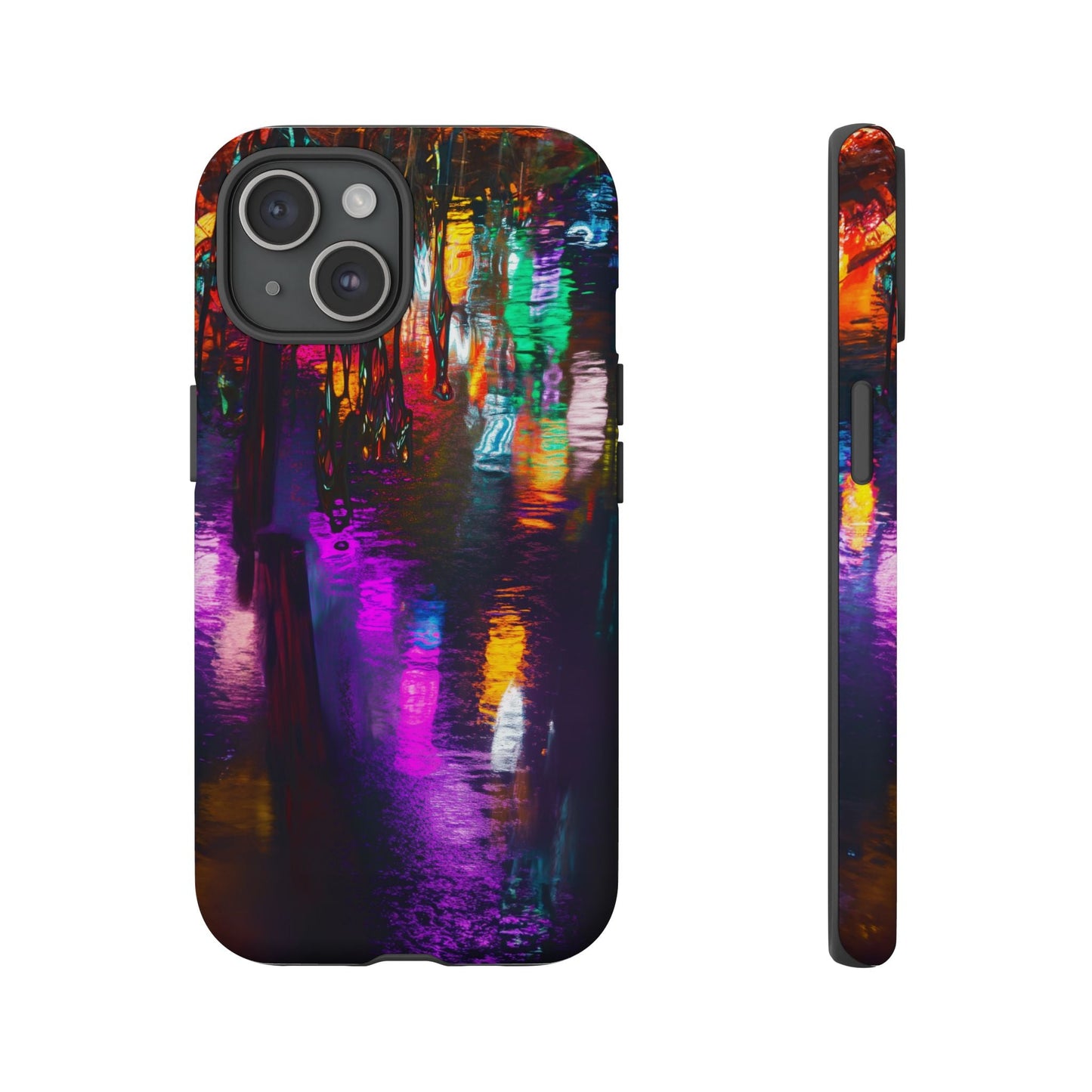 iphone case Neon Rain Reflections iPhone 15