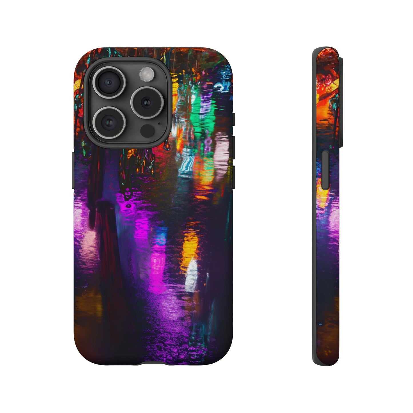 iphone case Neon Rain Reflections iPhone 15 Pro